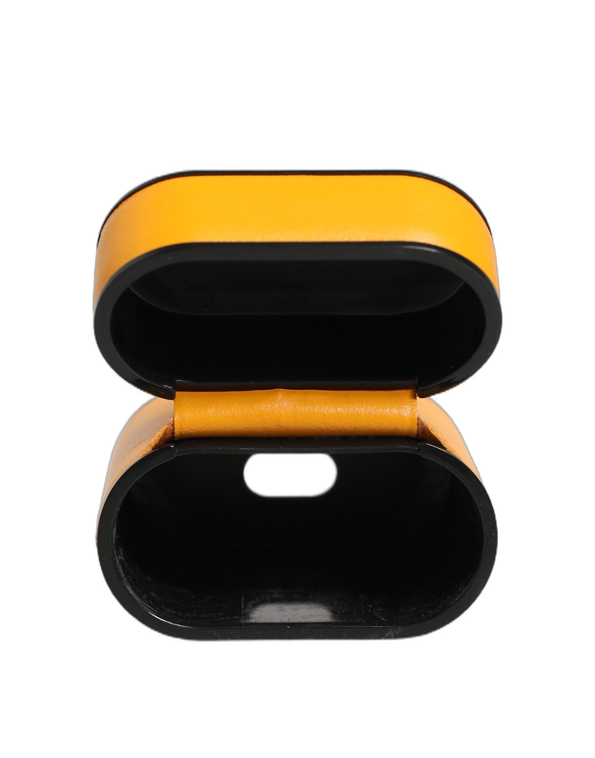 Dolce & Gabbana Case Yellow Calf Leather Logo Flip Holder Strap Women's Airpods