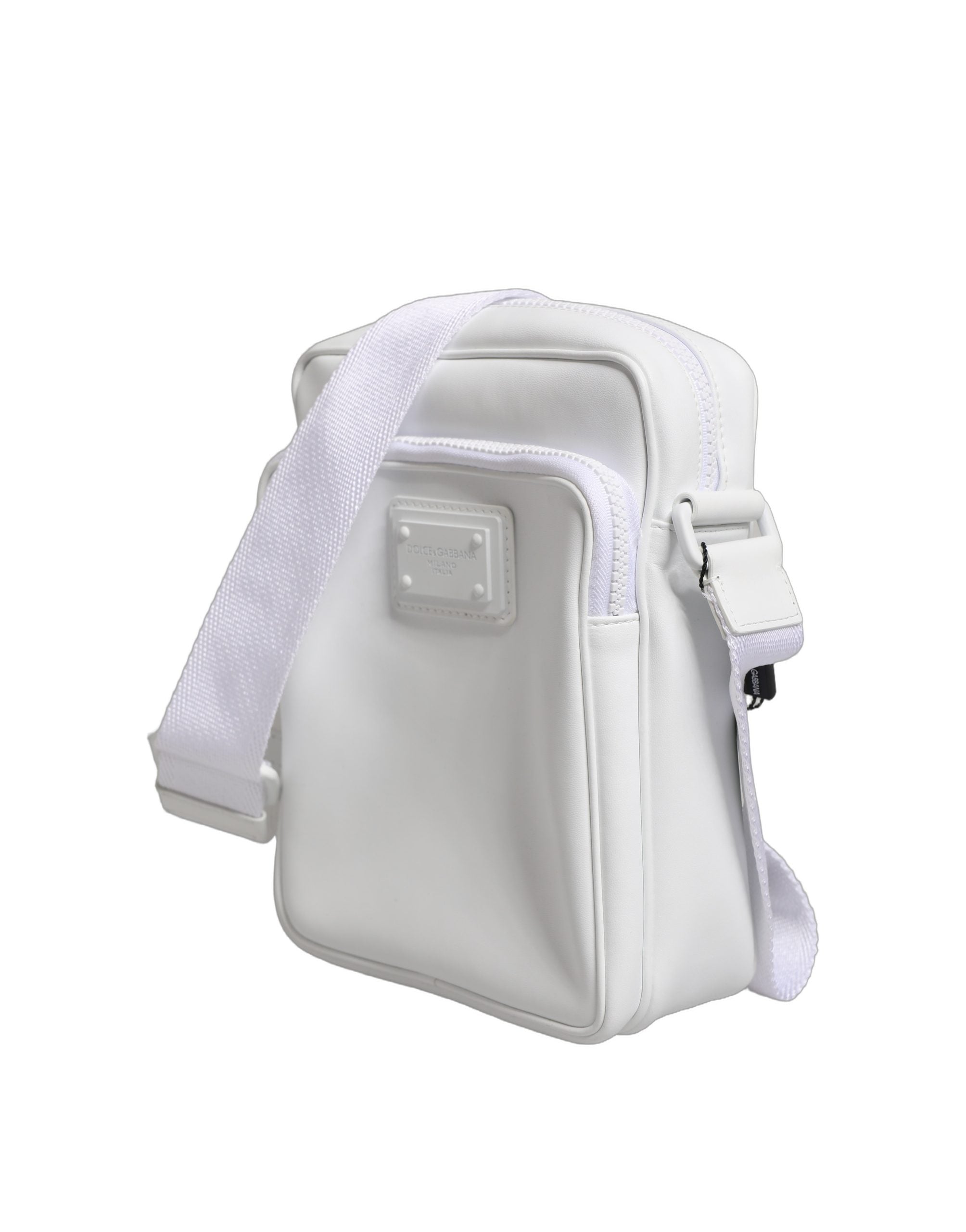 Dolce & Gabbana White Logo Plaque Crossbody Shoulder Borse Men Men's Bag (Pre-Owned)