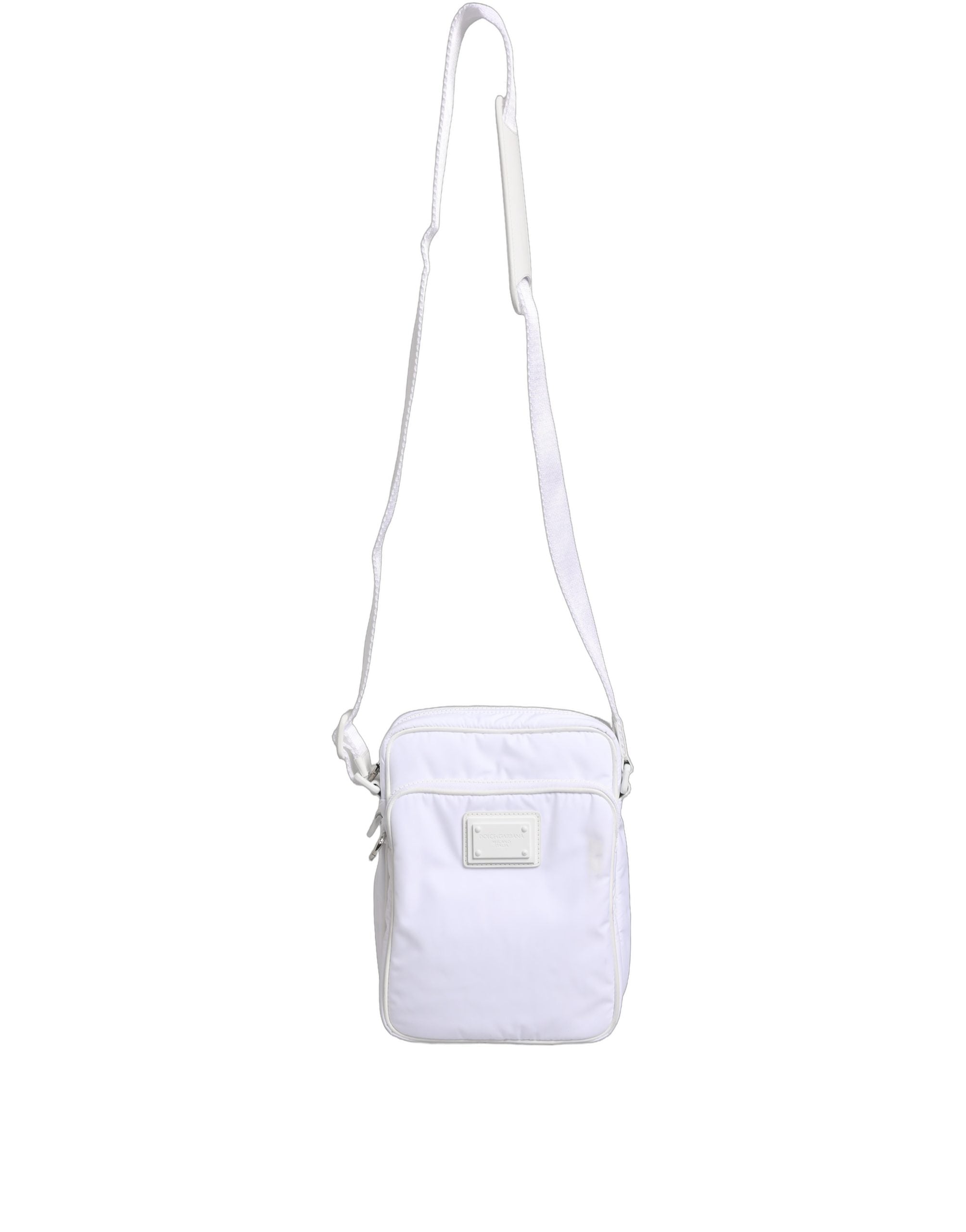 Dolce & Gabbana White Logo Plaque Crossbody Shoulder Borse Men Men's Bag (Pre-Owned)
