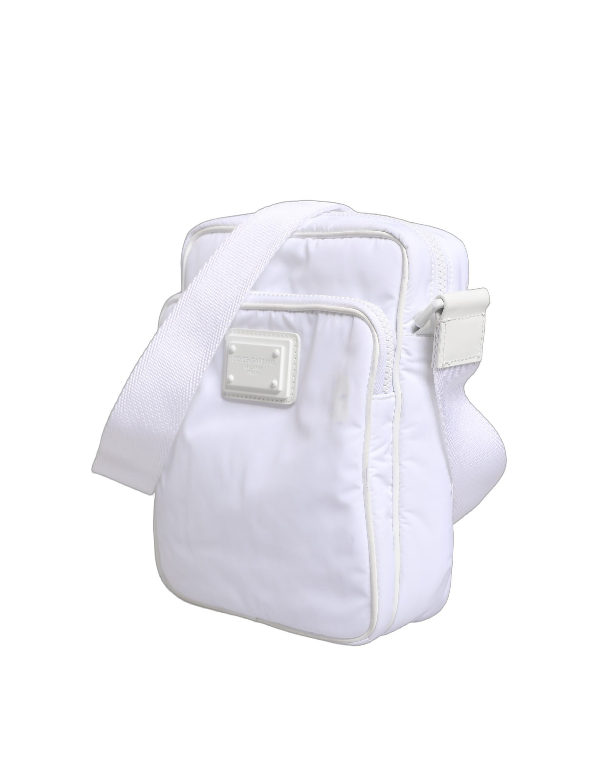 Dolce & Gabbana White Logo Plaque Crossbody Shoulder Borse Men Men's Bag (Pre-Owned)