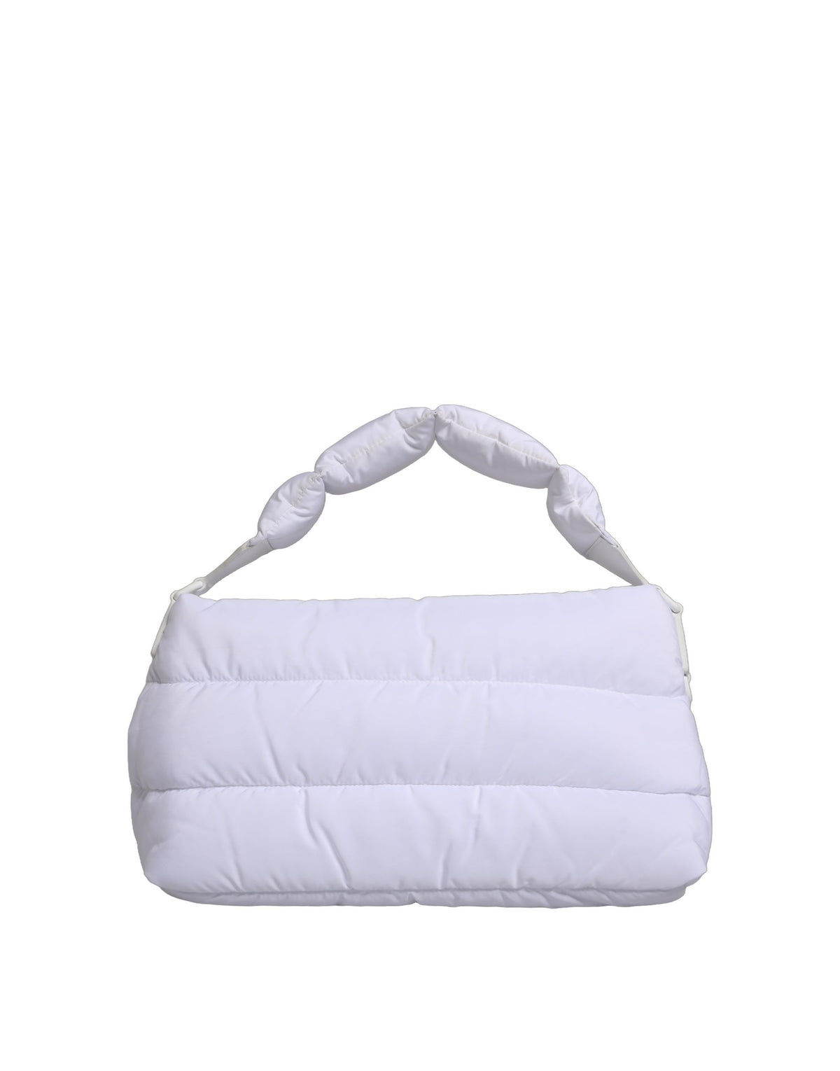 Dolce & Gabbana White Logo Plaque Polyester Quilted Shoulder Borse Women's Bag (Pre-Owned)