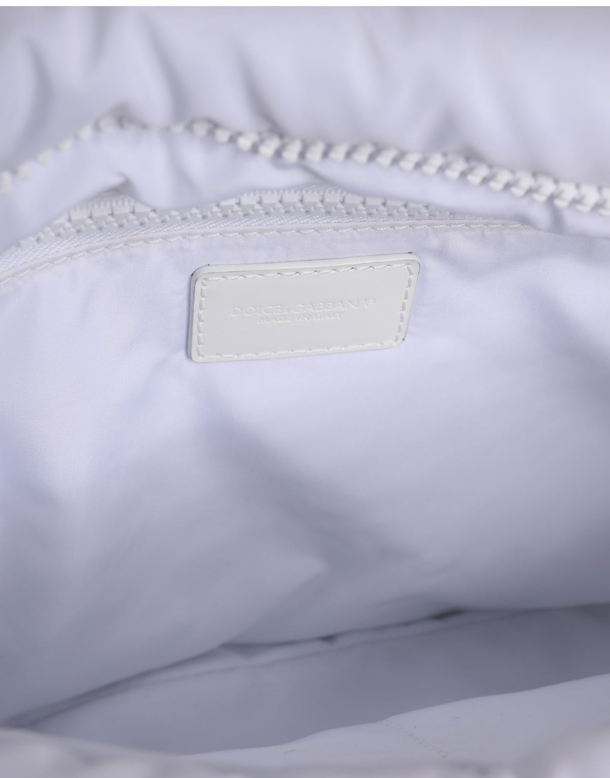 Dolce & Gabbana White Logo Plaque Polyester Quilted Shoulder Borse Women's Bag (Pre-Owned)