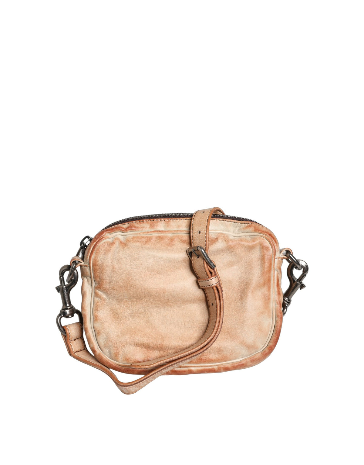Dolce & Gabbana Beige Vintage Leather Logo Plaque Shoulder Borse Men Men's Bag