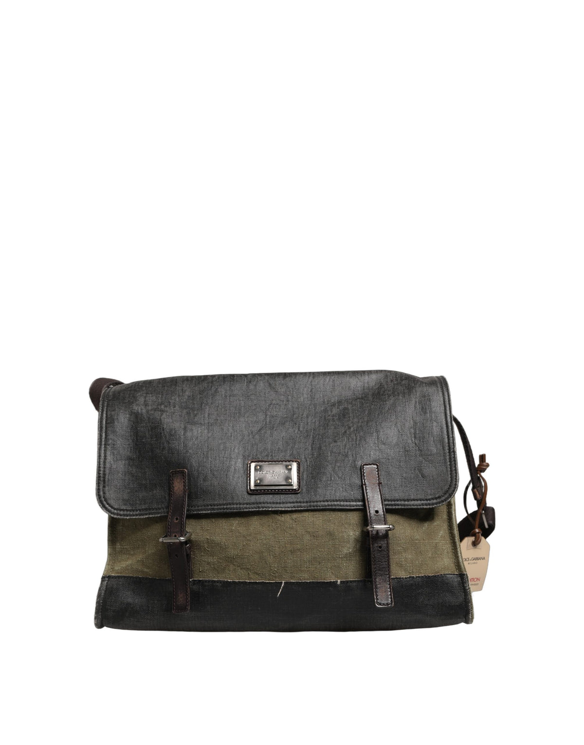 Dolce & Gabbana Military Green Two Tone Messenger Shoulder Borse Men Men's Bag