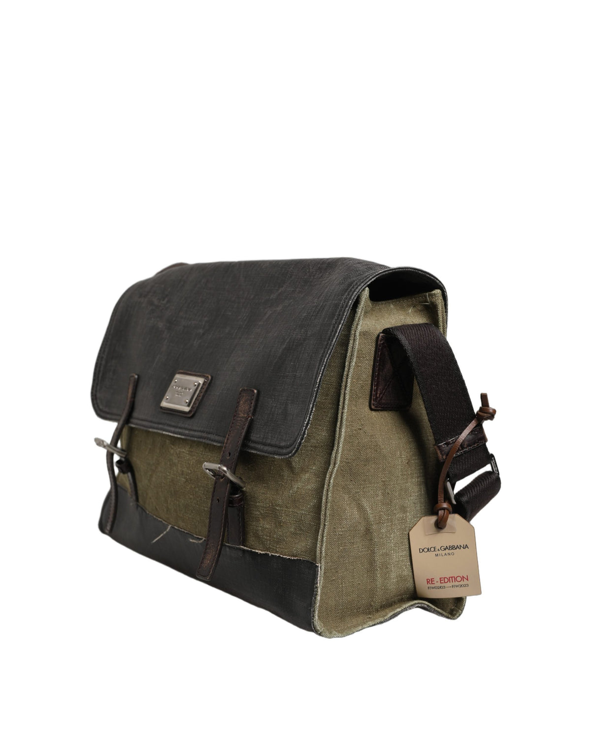Dolce & Gabbana Military Green Two Tone Messenger Shoulder Borse Men Men's Bag