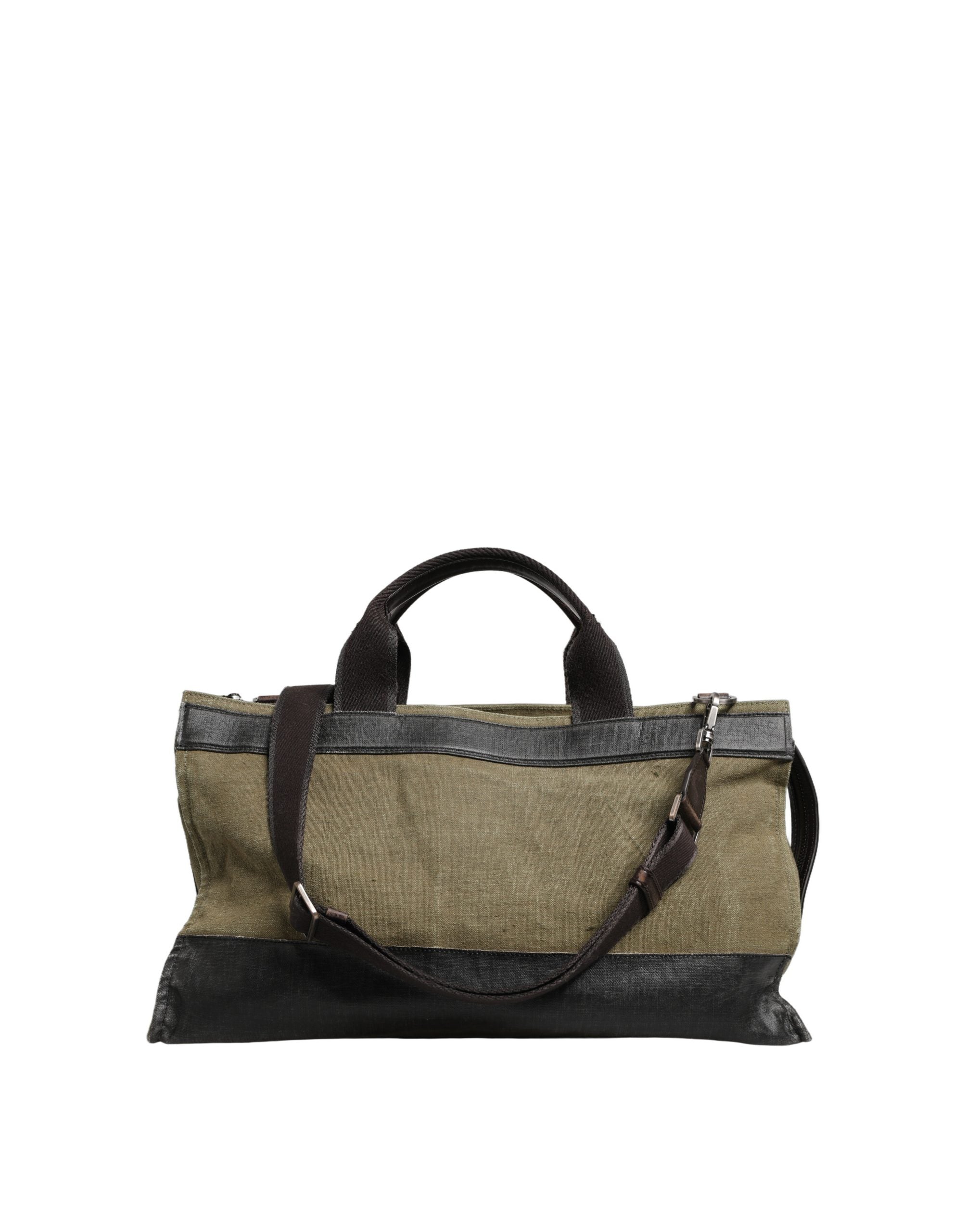 Dolce & Gabbana Military Green Two Tone Tote Duffel Shoulder Borse Men's Bag
