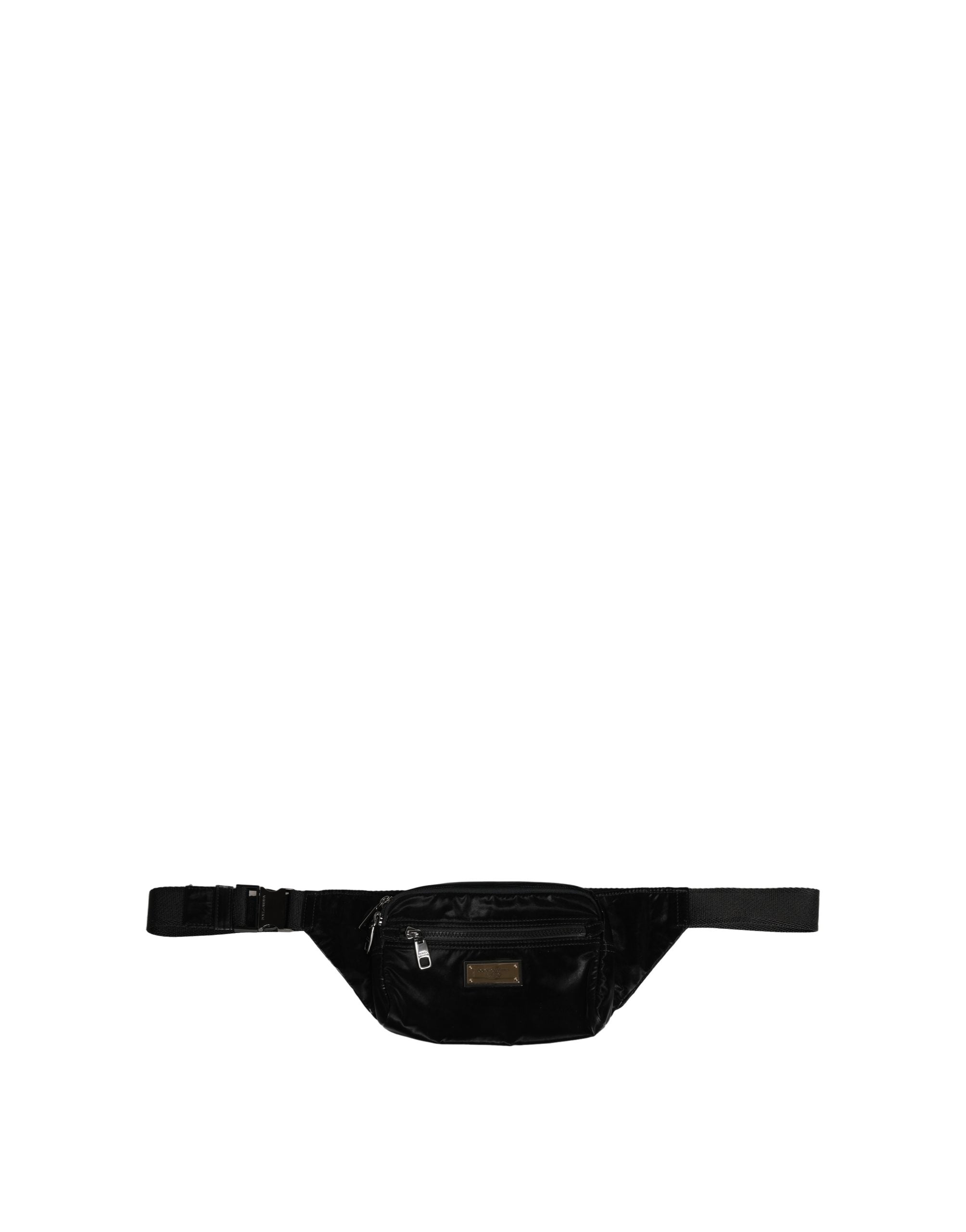 Dolce & Gabbana Black Nylon Brass Plate BumMen's Waist Fanny Pack Men Men's Bag