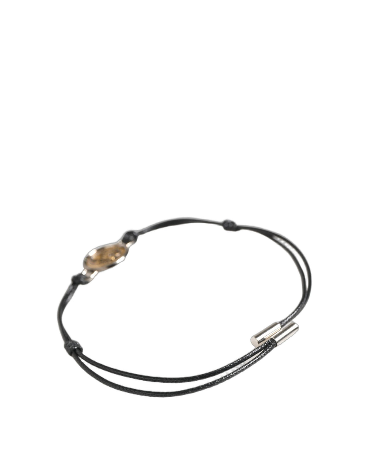 Dolce & Gabbana Black Polyester Cord Gold Tone Roman Coin Charm Women's Bracelet (Pre-Owned)