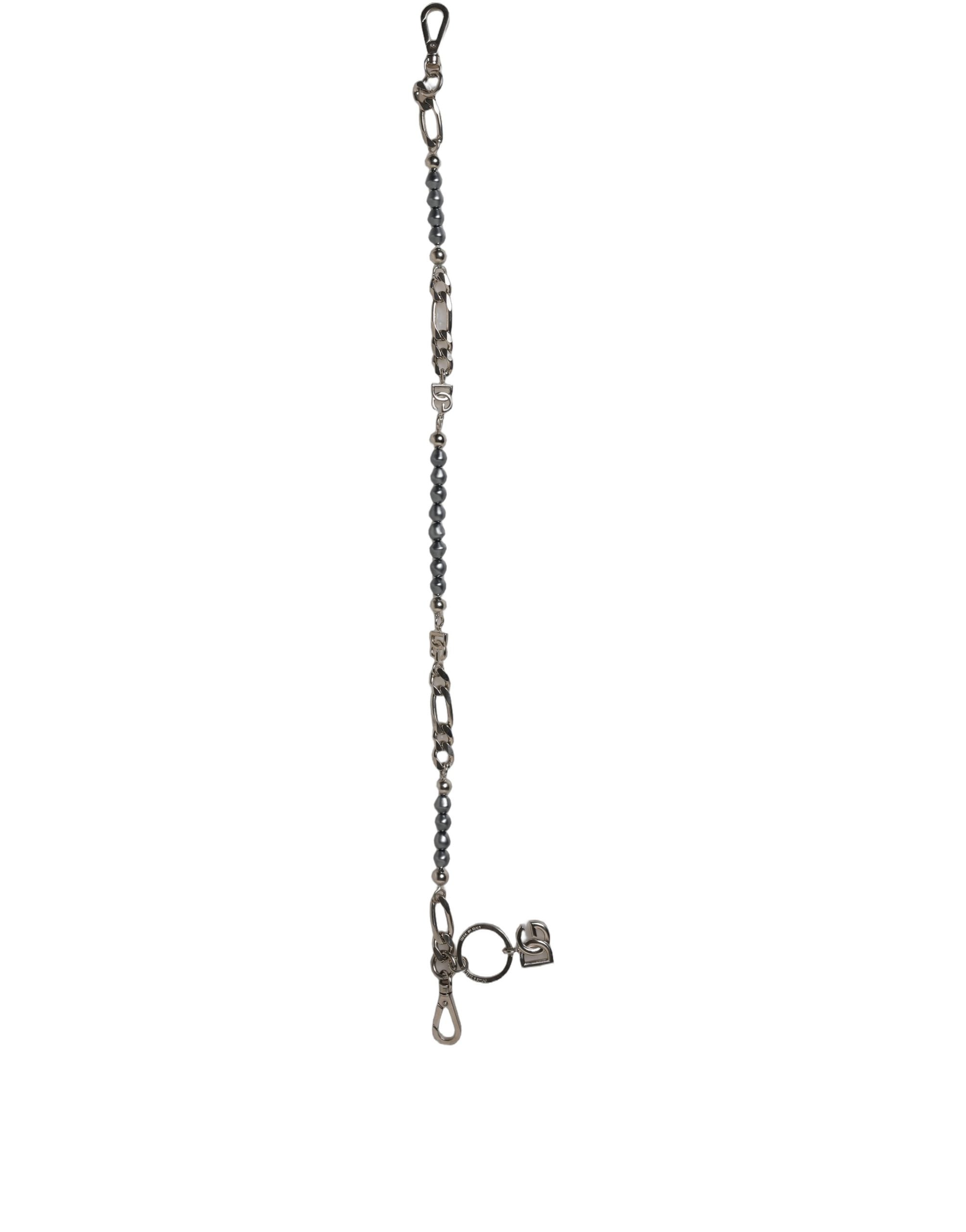 Dolce & Gabbana Silver Tone Chain Signature DG Logo Pendant Women's Necklace