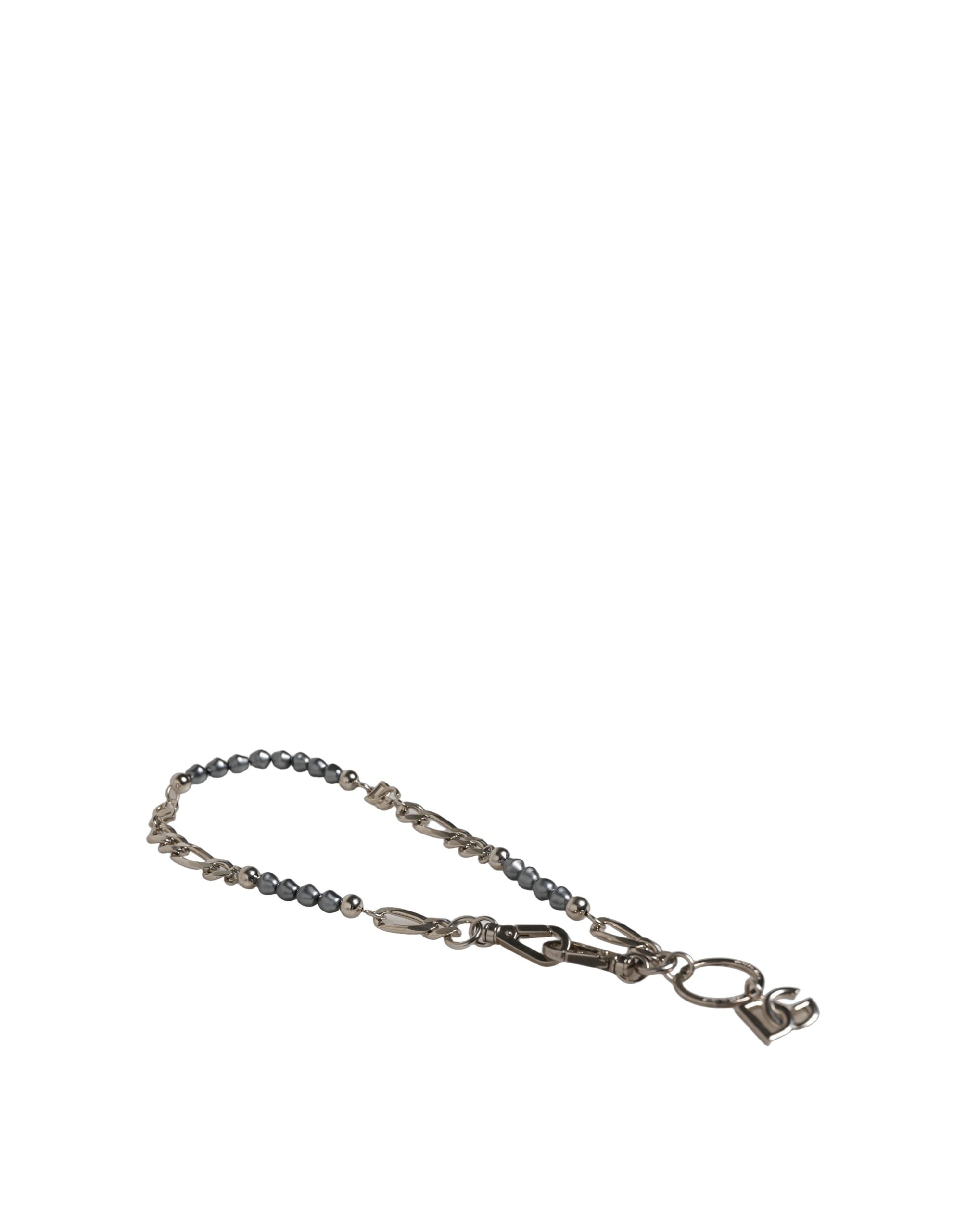 Dolce & Gabbana Silver Tone Chain Signature DG Logo Pendant Women's Necklace