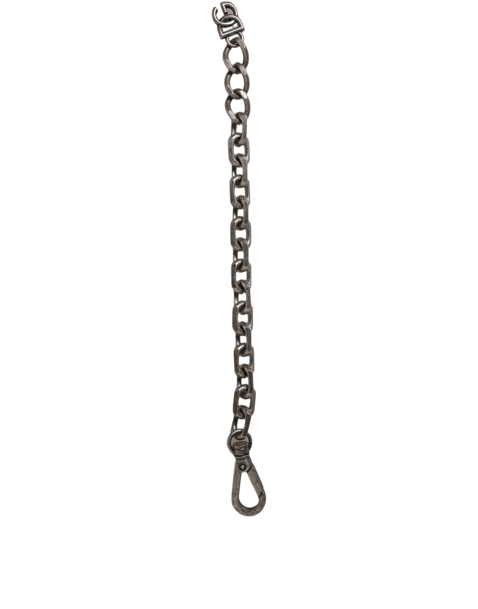 Dolce & Gabbana Silver Tone Heavy Chain Link Signature DG Logo Women's Bracelet