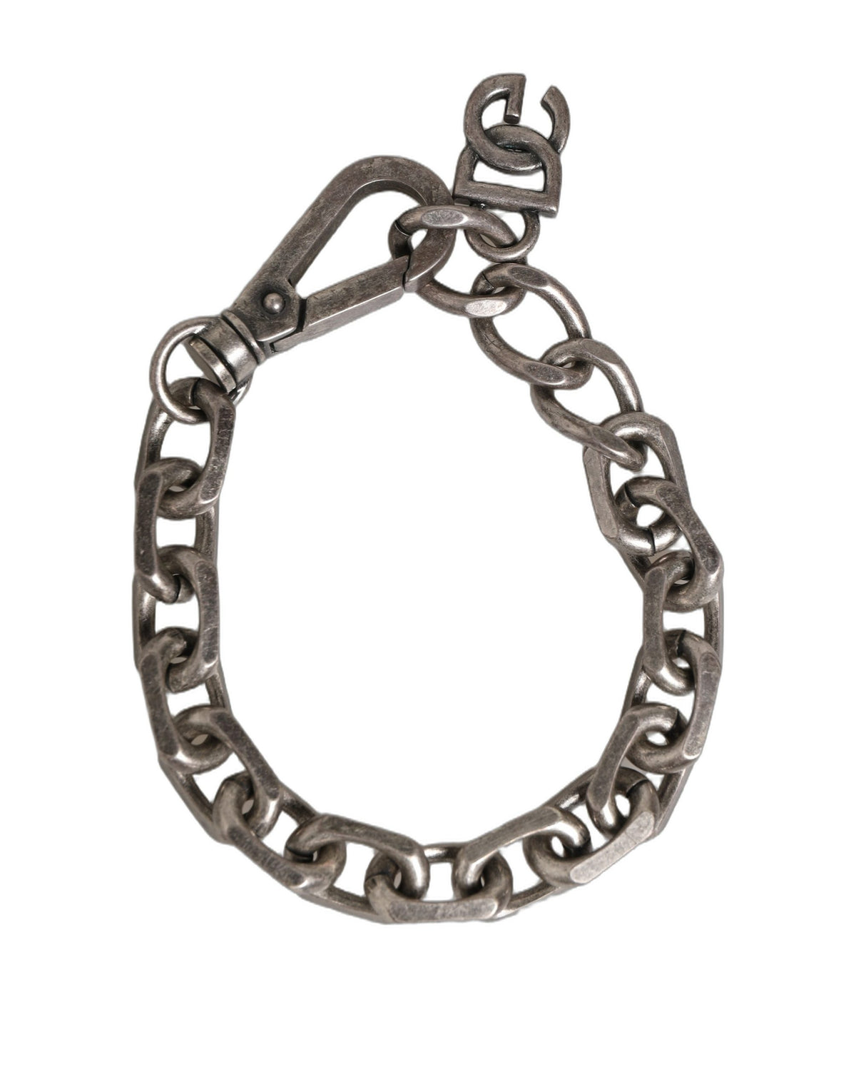 Dolce & Gabbana Silver Tone Heavy Chain Link Signature DG Logo Women's Bracelet