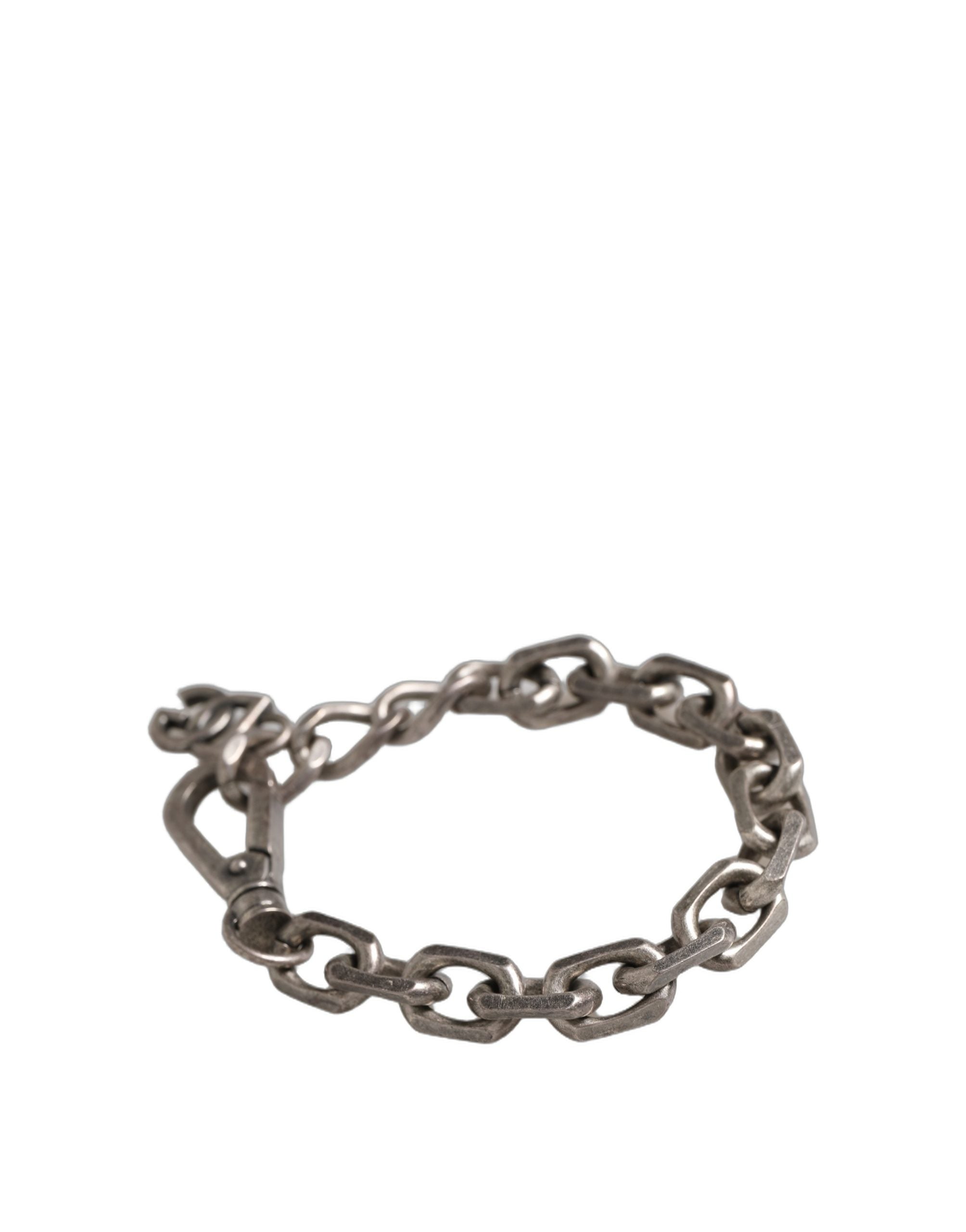Dolce & Gabbana Silver Tone Heavy Chain Link Signature DG Logo Women's Bracelet
