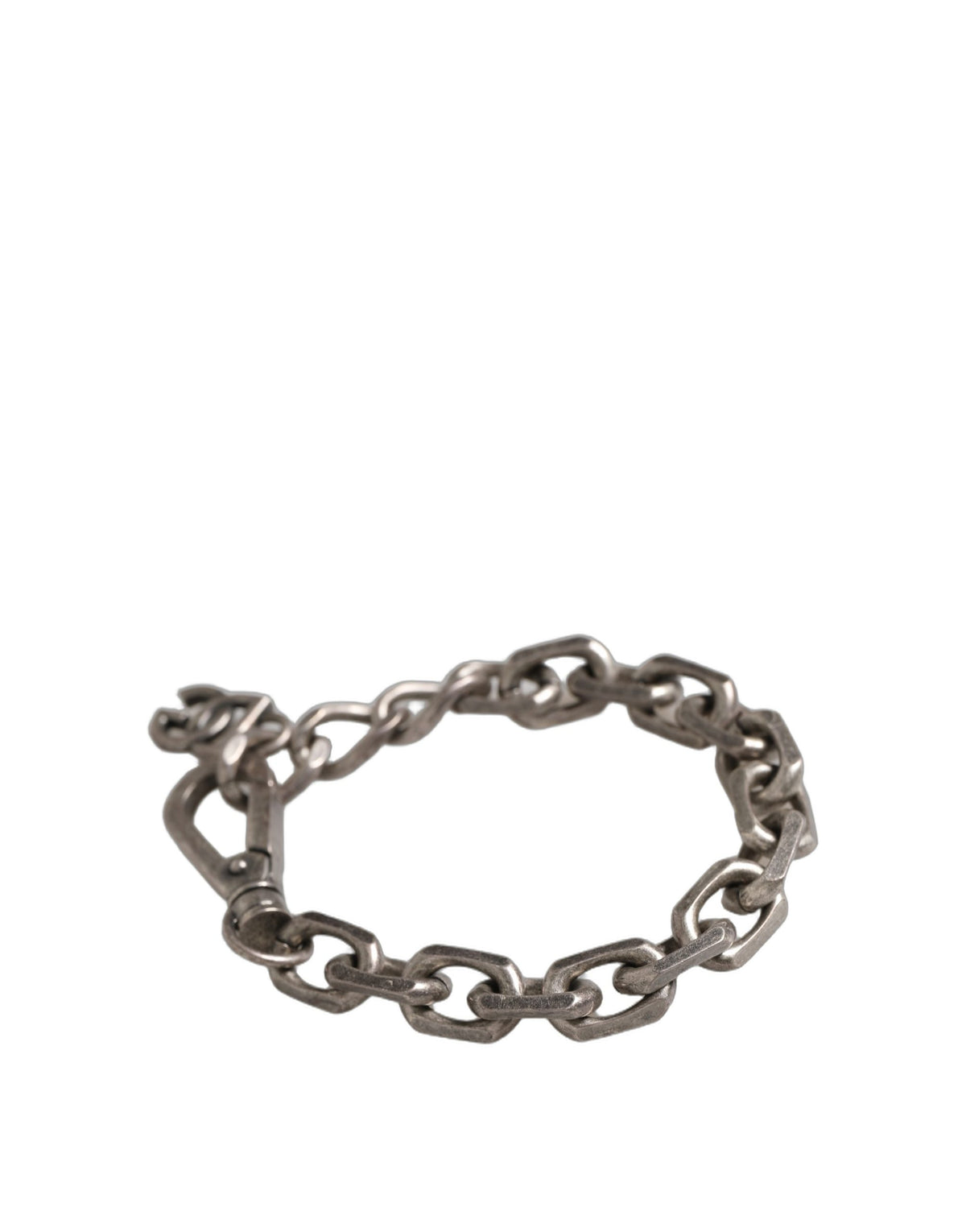 Dolce & Gabbana Silver Tone Heavy Chain Link Signature DG Logo Women's Bracelet