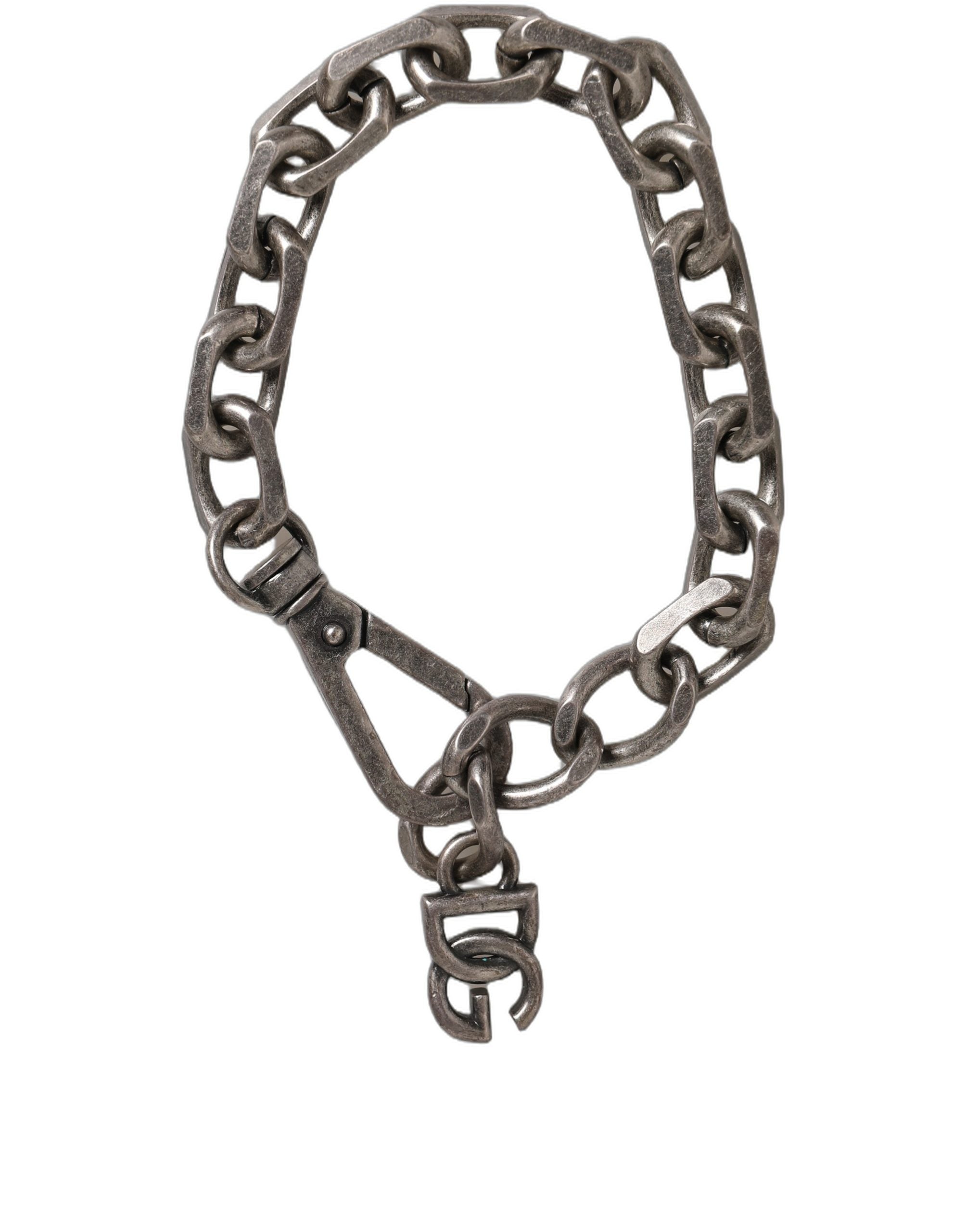 Dolce & Gabbana Silver Tone Heavy Chain Link Signature DG Logo Women's Bracelet