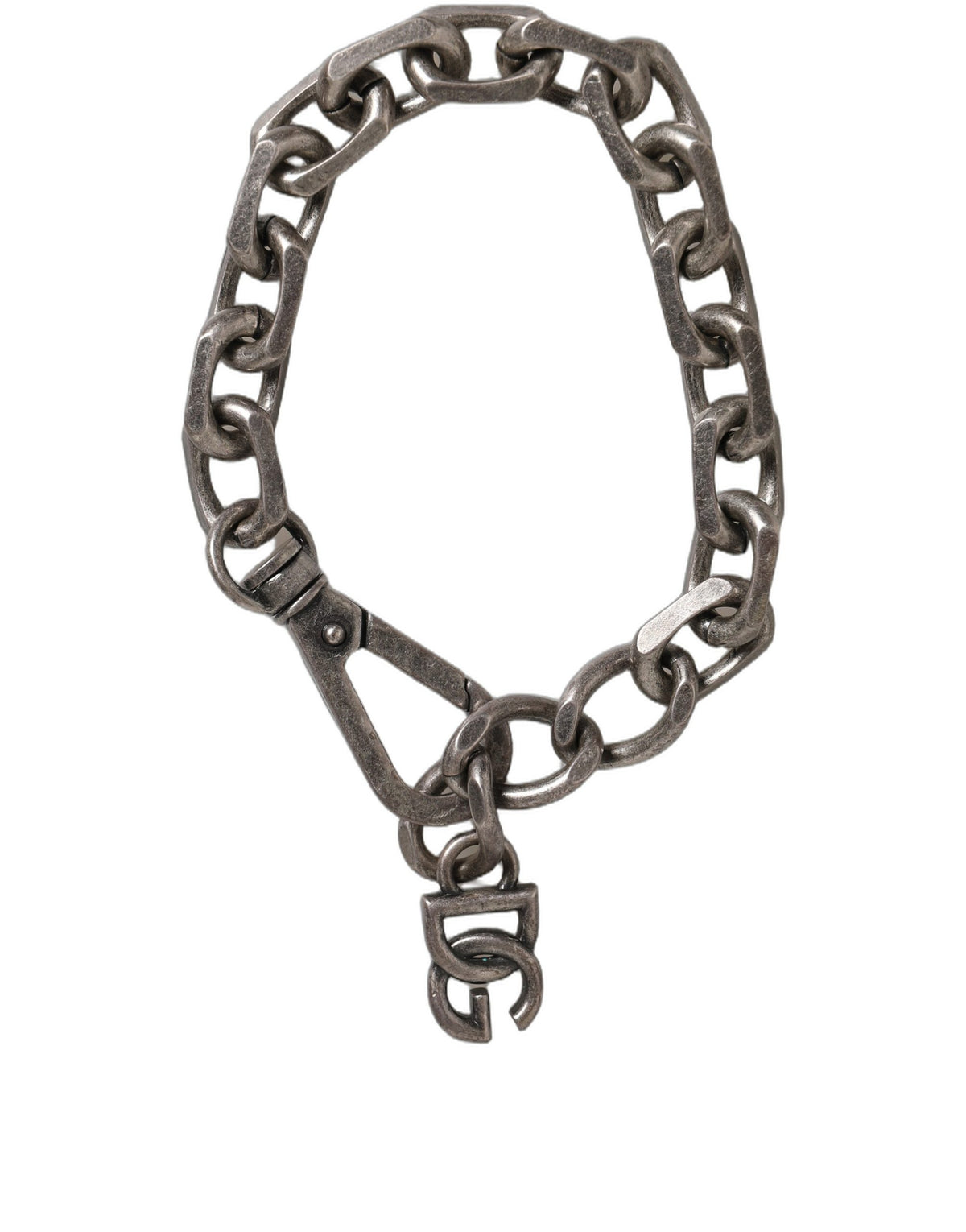 Dolce & Gabbana Silver Tone Heavy Chain Link Signature DG Logo Women's Bracelet