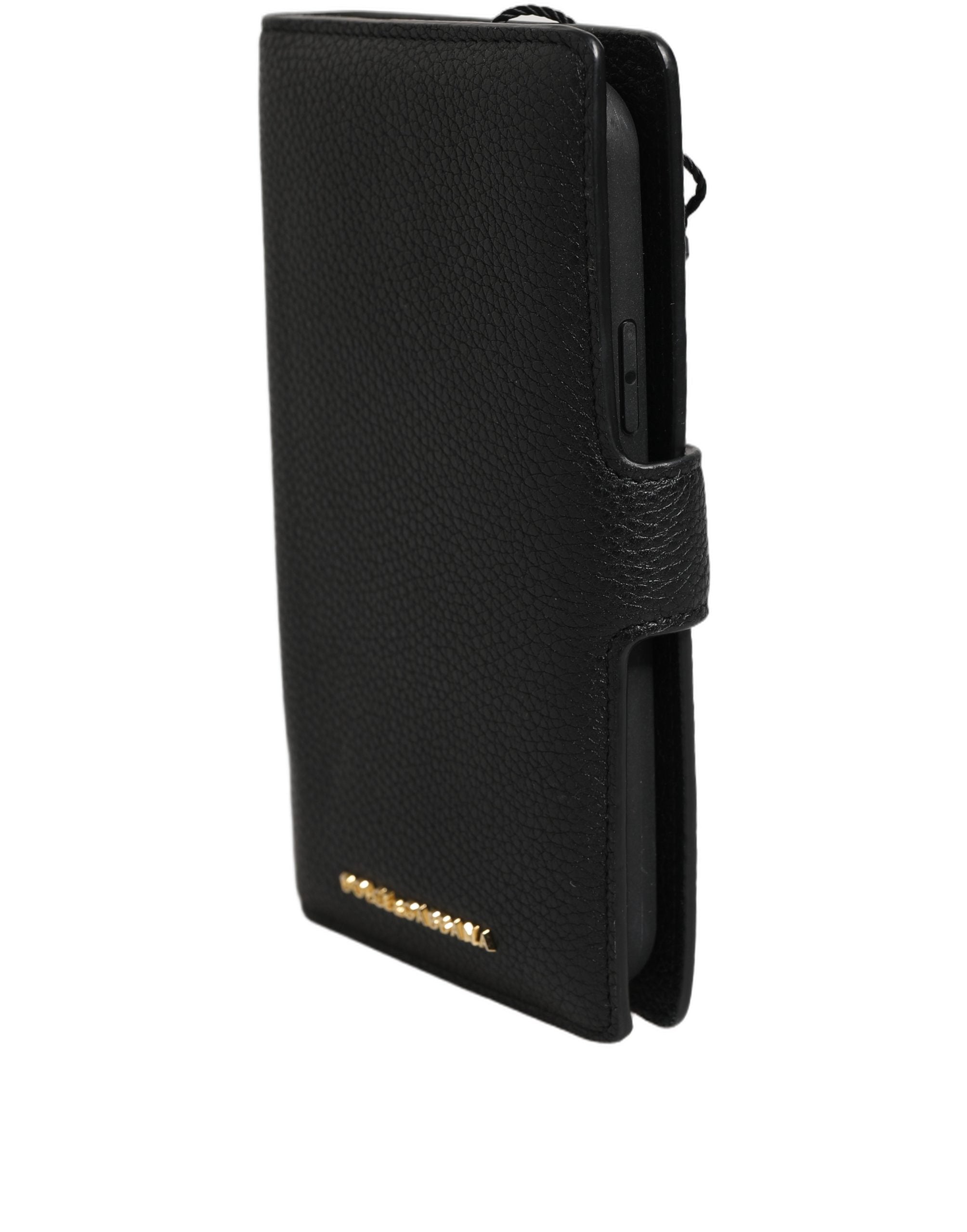 Dolce & Gabbana Case Flip Cover Black Calf Leather iWomen's11 PRO Women's Phone