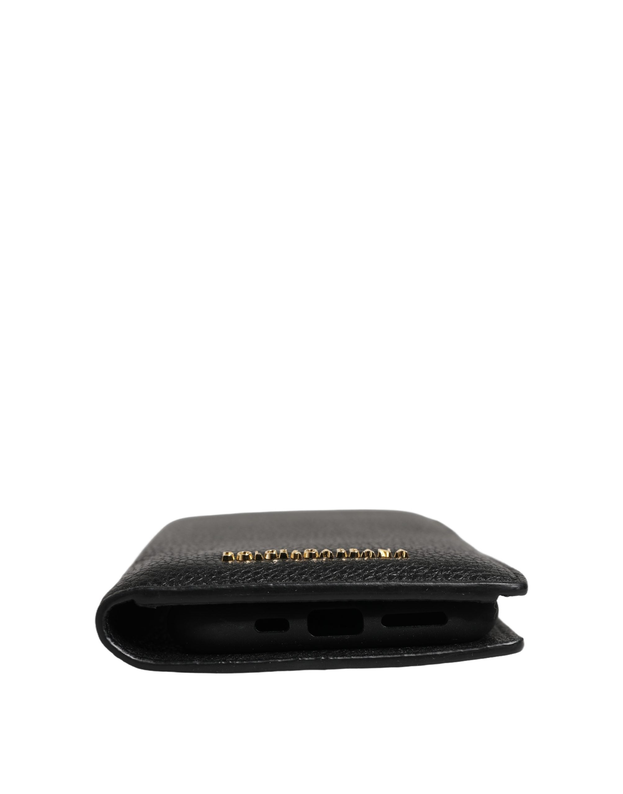 Dolce & Gabbana Case Flip Cover Black Calf Leather iWomen's11 PRO Women's Phone