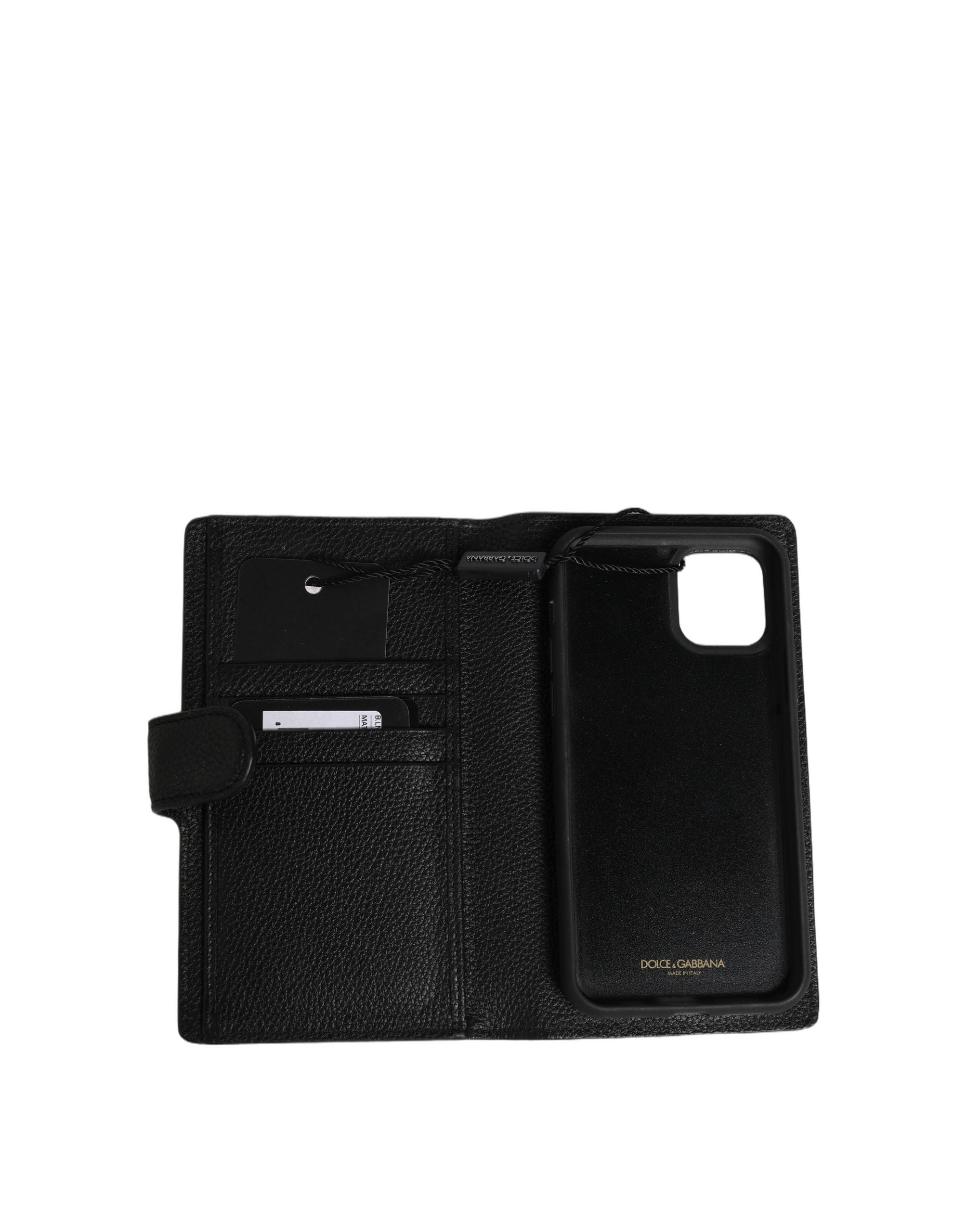 Dolce & Gabbana Case Flip Cover Black Calf Leather iWomen's11 PRO Women's Phone