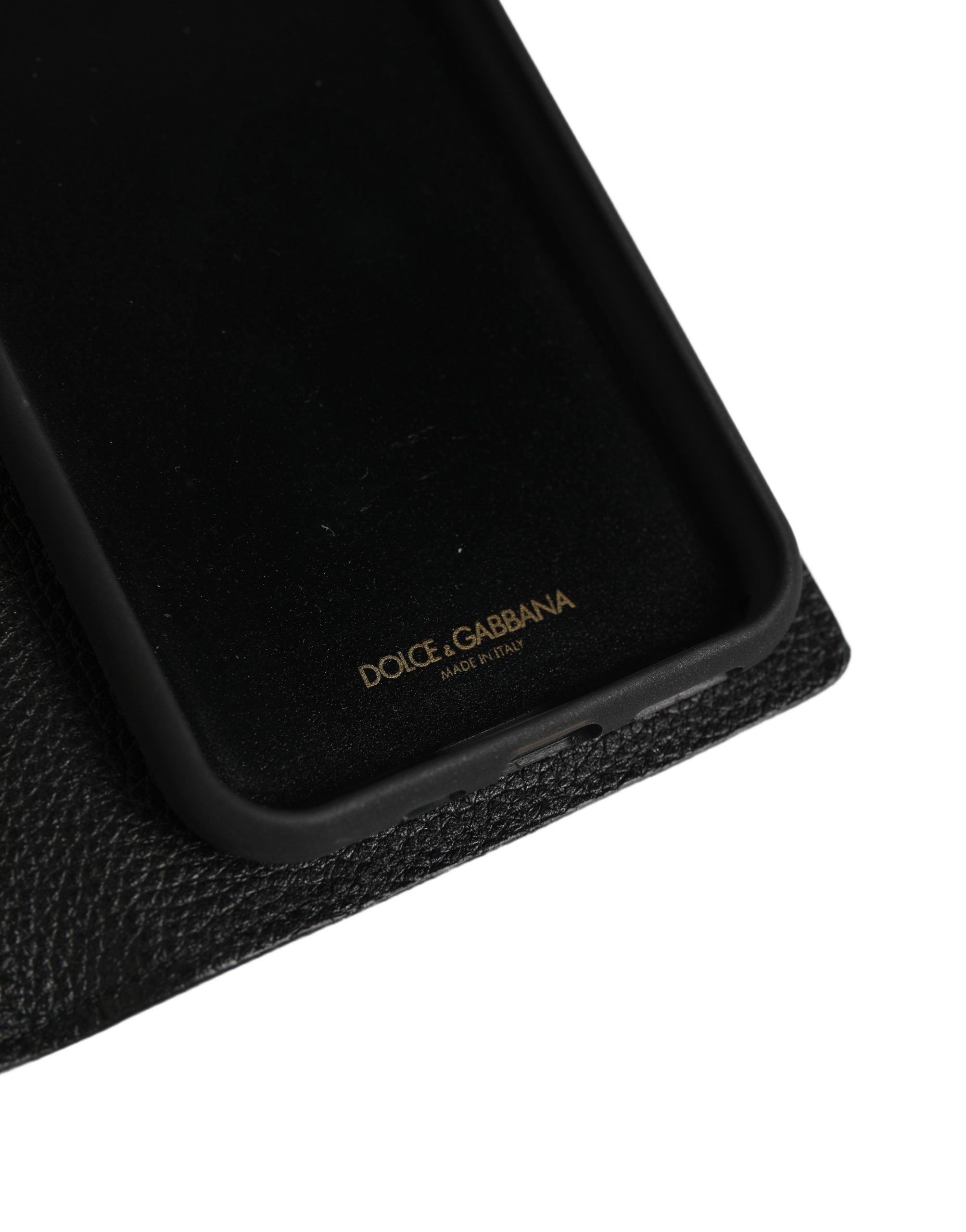 Dolce & Gabbana Case Flip Cover Black Calf Leather iWomen's11 PRO Women's Phone
