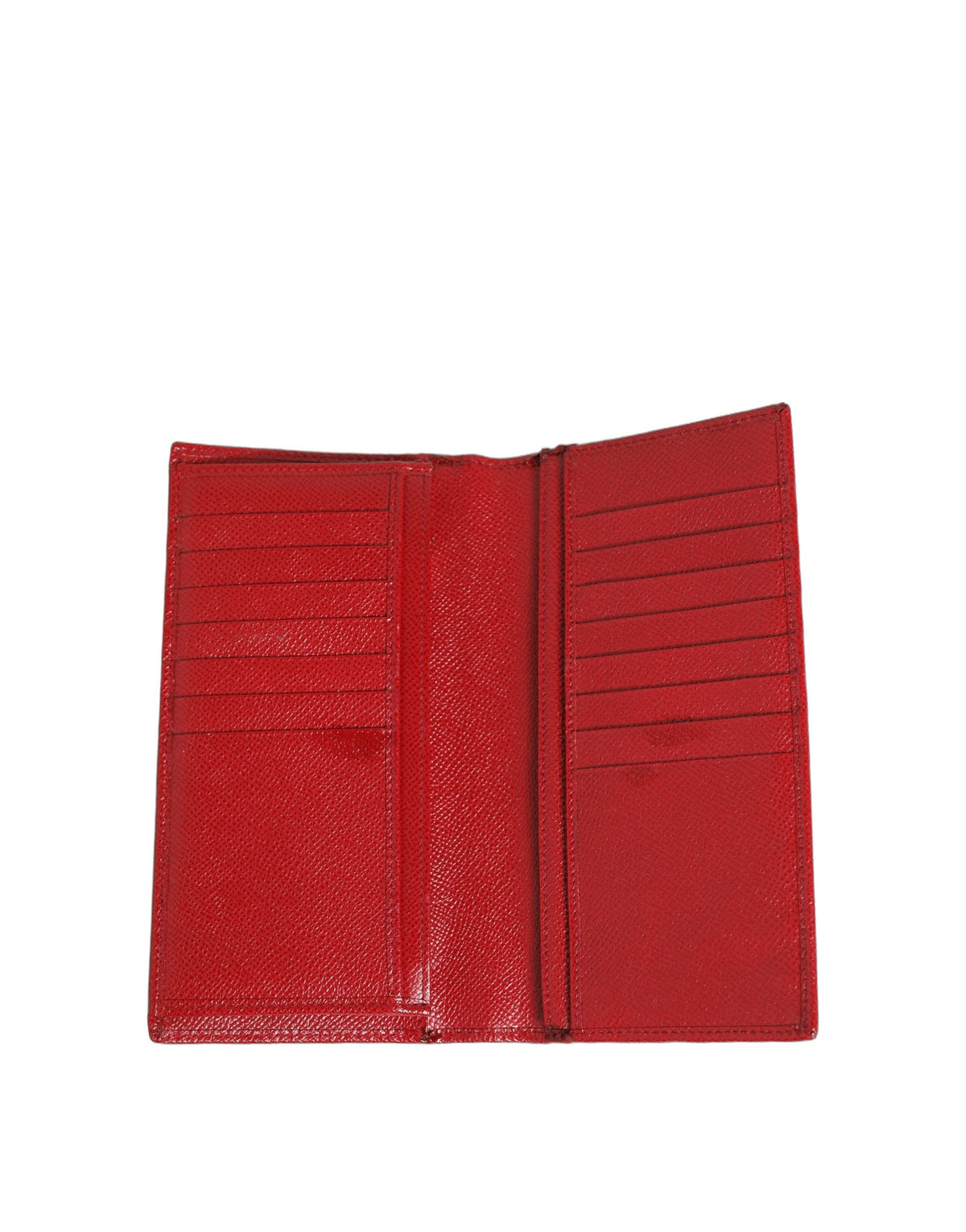 Dolce & Gabbana Red Dauphine Leather ID Men Card Holder Bifold Women's Wallet (Pre-Owned)
