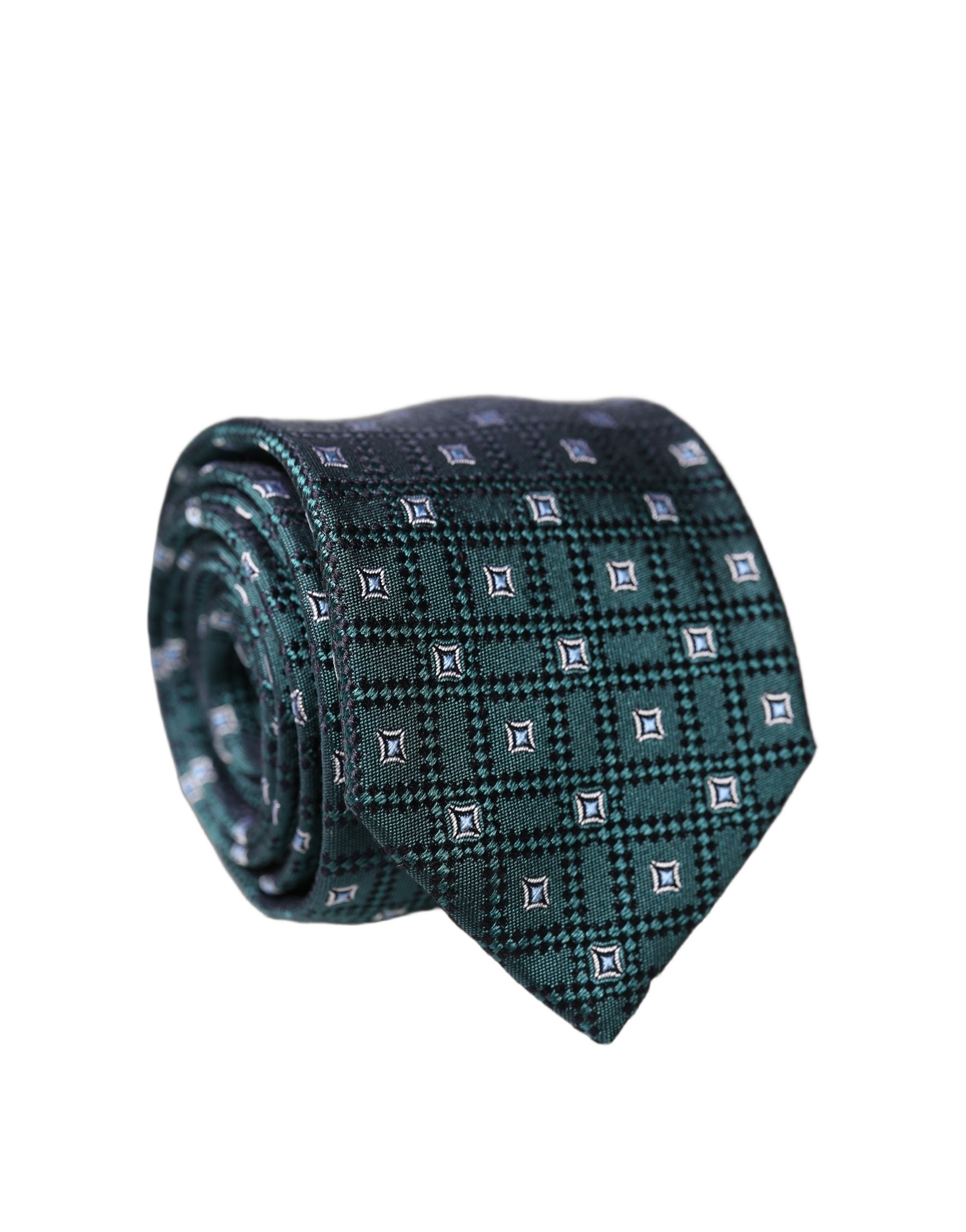 Dolce & Gabbana Dark Green Patterned Silk Adjustable Men NeckMen's Men's Tie