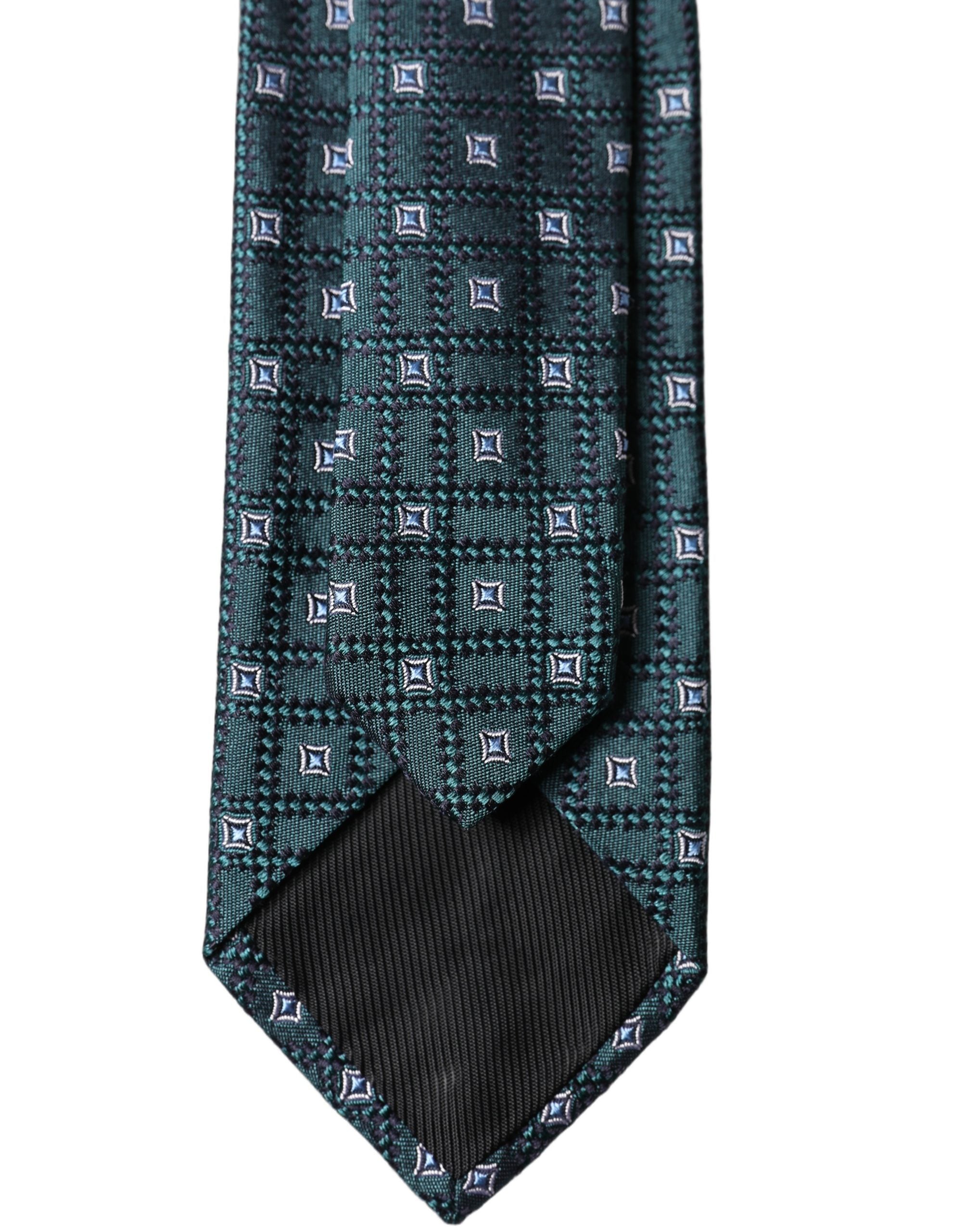 Dolce & Gabbana Dark Green Patterned Silk Adjustable Men NeckMen's Men's Tie