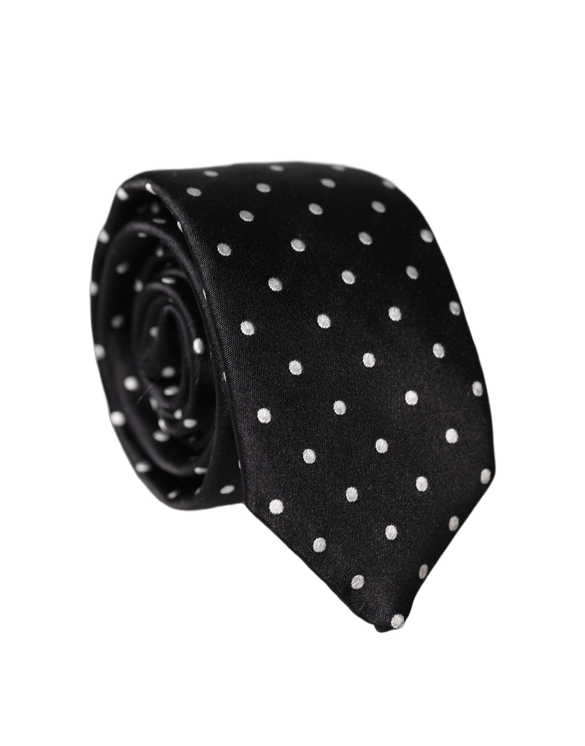 Dolce & Gabbana Black White Polka Dots Silk Adjustable Men NeckMen's Men's Tie