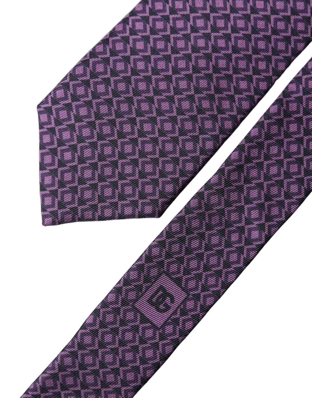 Dolce & Gabbana Purple Patterned 100% Silk Adjustable Men NeckMen's Men's Tie