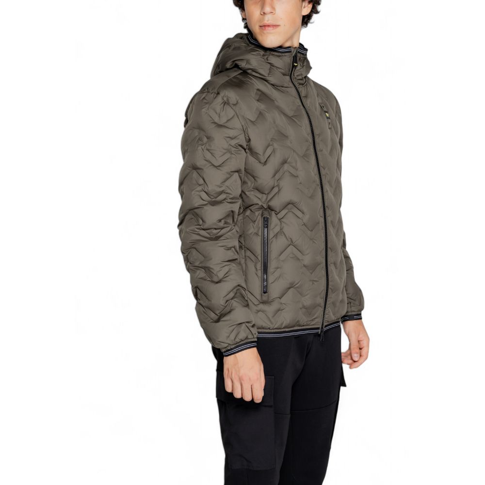 Blauer Bicolor Polyethylene Full-Length Men's Jacket