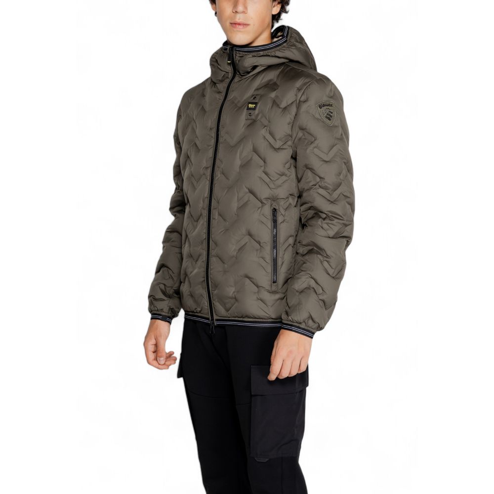 Blauer Bicolor Polyethylene Full-Length Men's Jacket