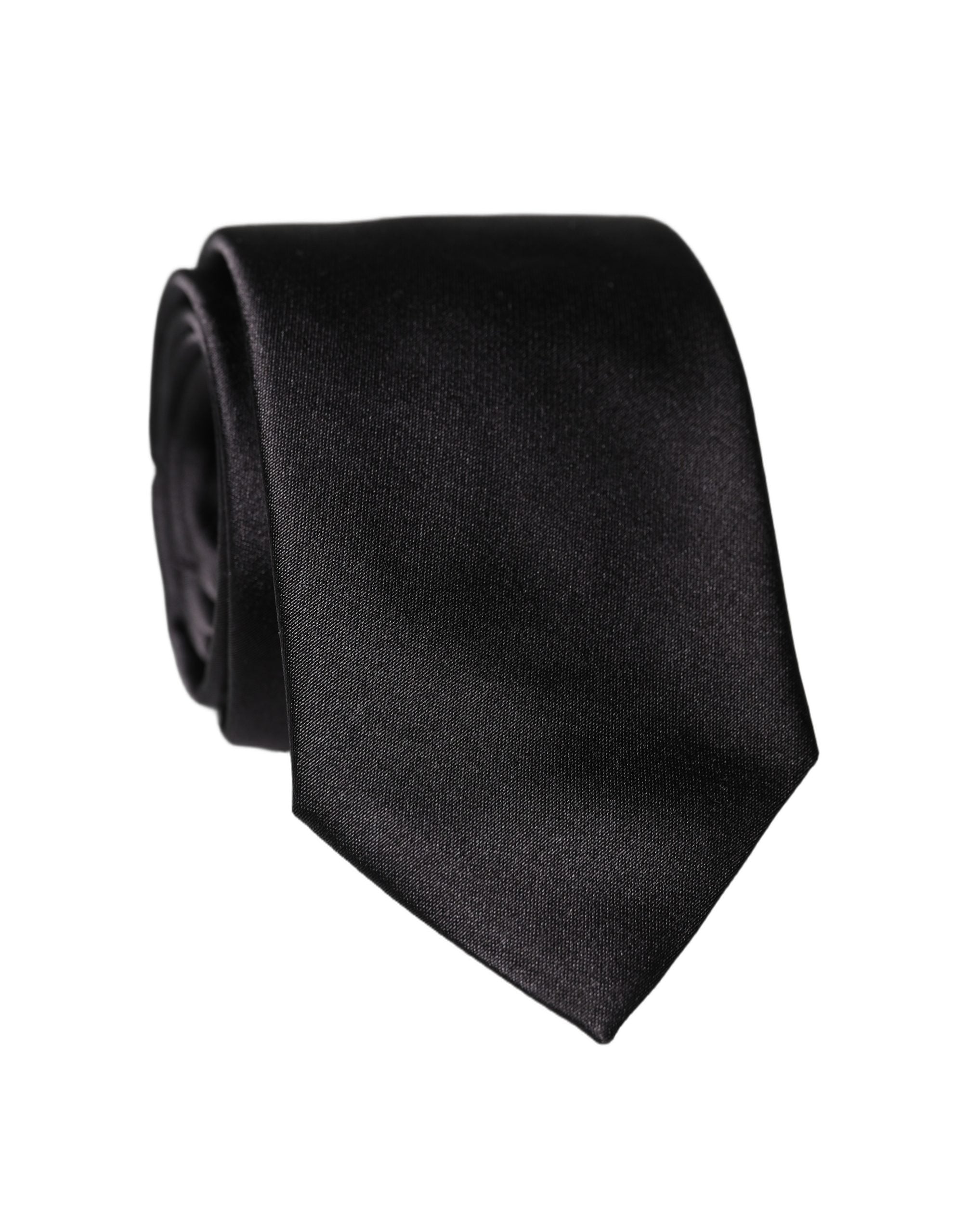 Dolce & Gabbana Black Solid 100% Silk Adjustable Men Men'sd NeckMen's Men's Tie