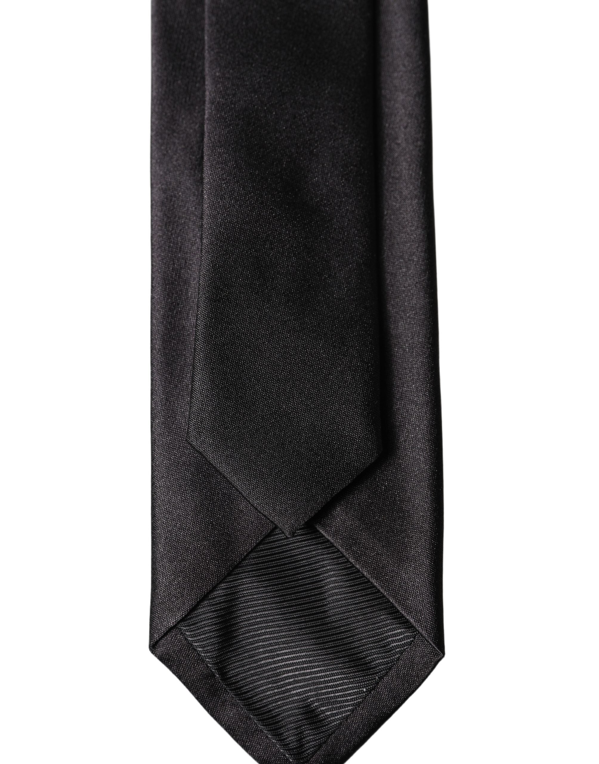 Dolce & Gabbana Black Solid 100% Silk Adjustable Men Men'sd NeckMen's Men's Tie