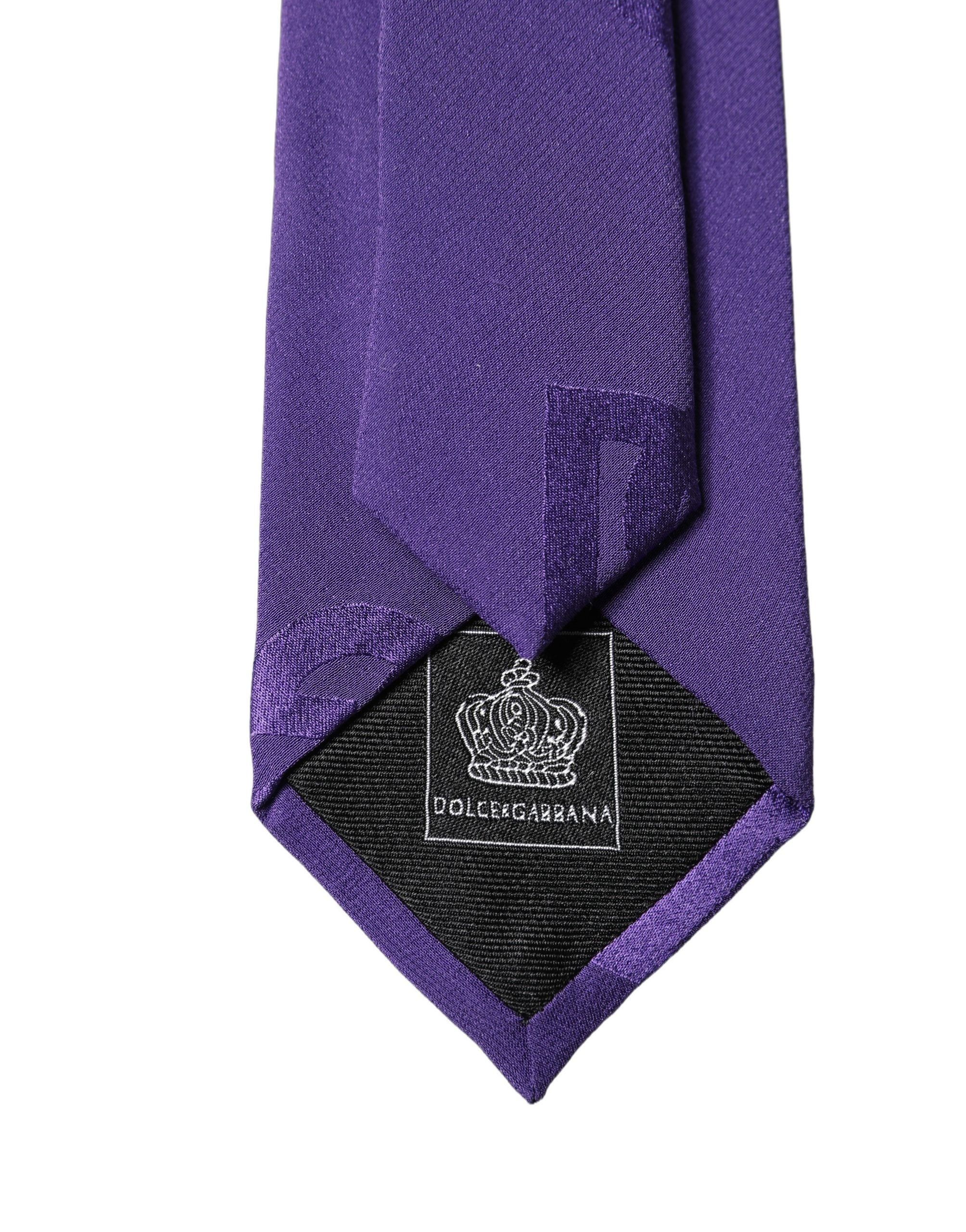 Dolce & Gabbana Purple DG Logo Monogram Silk Adjustable Men NeckMen's Men's Tie