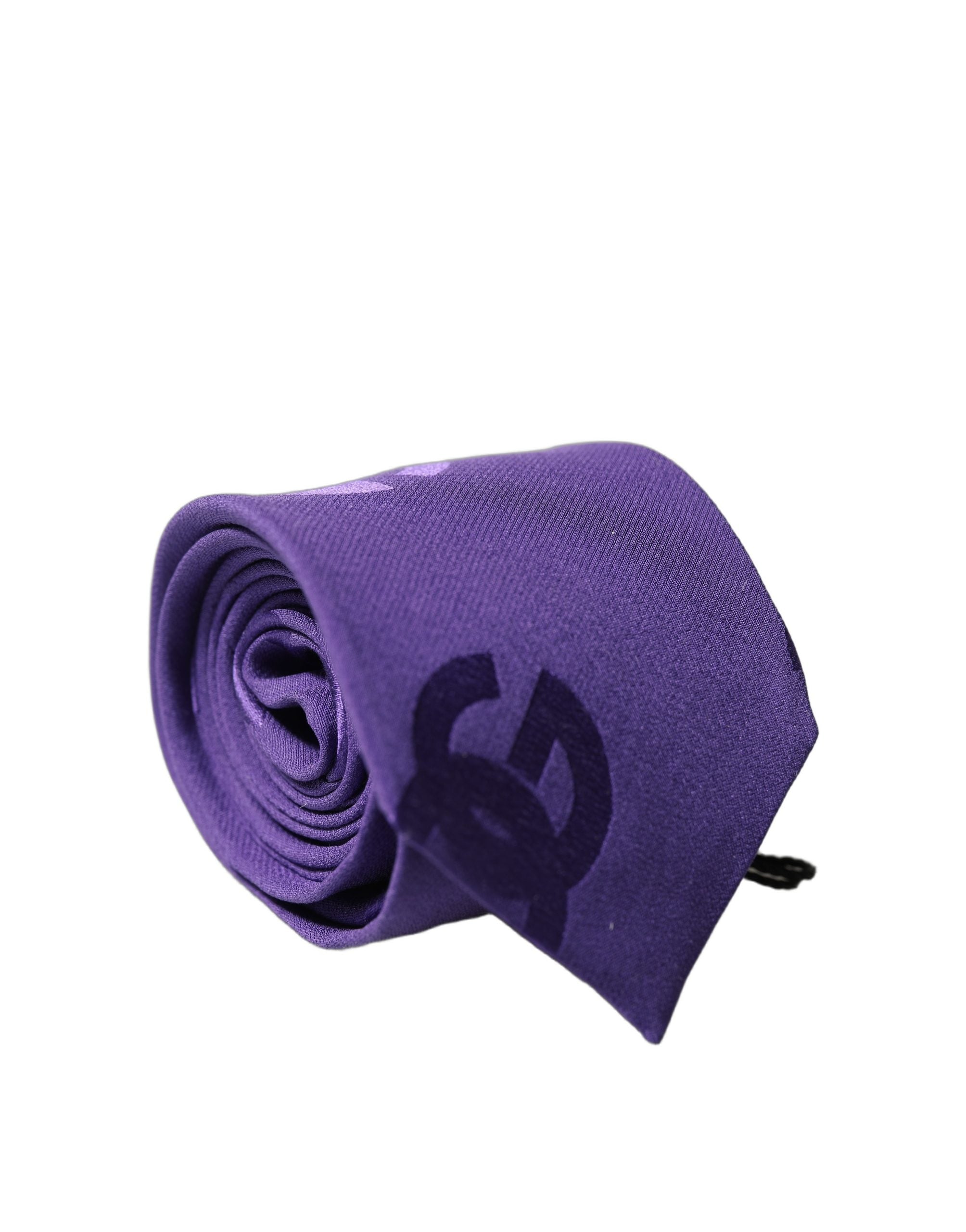 Dolce & Gabbana Purple DG Logo Monogram Silk Adjustable Men NeckMen's Men's Tie