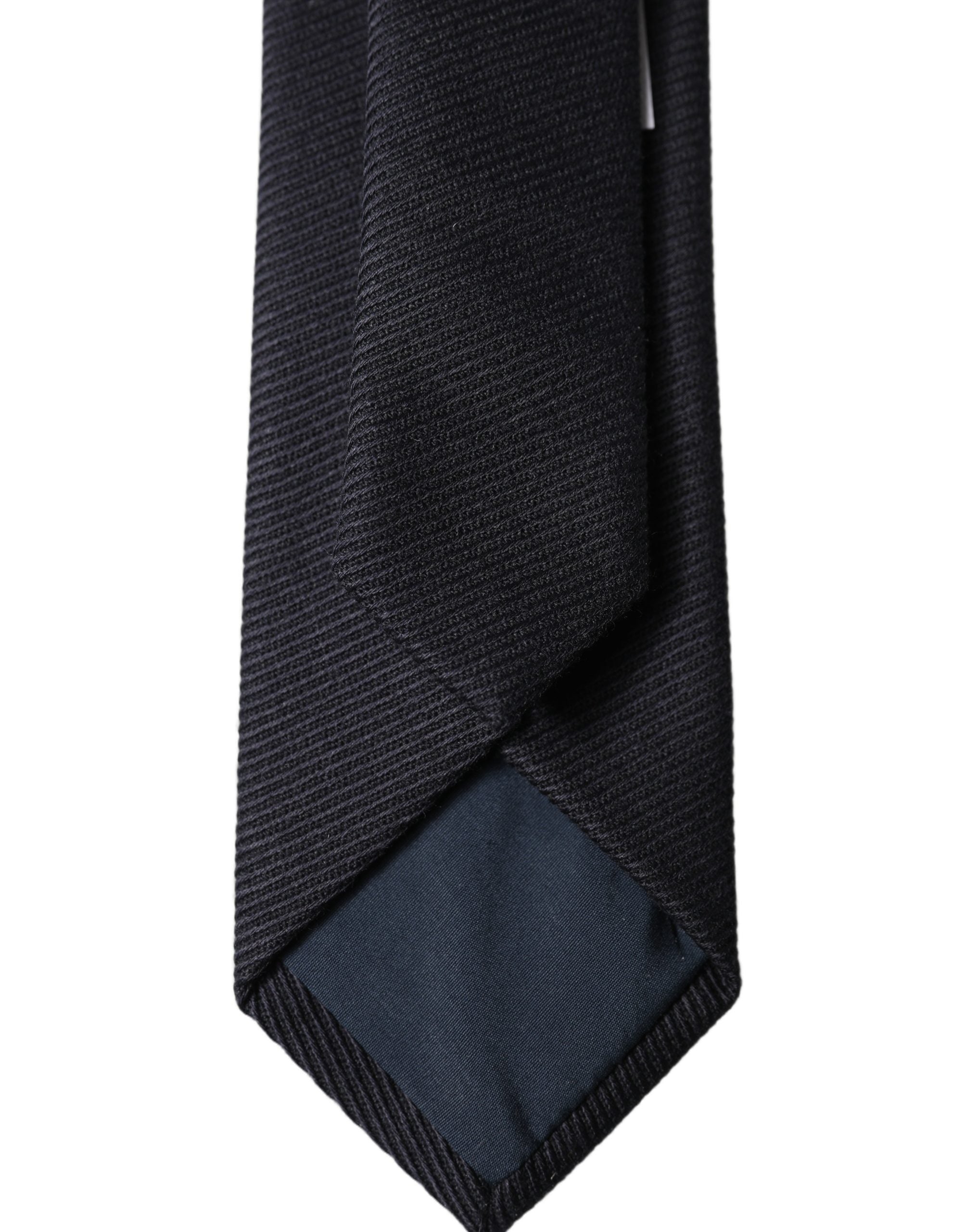 Dolce & Gabbana Black Solid 100% Silk Adjustable Men Men'sd NeckMen's Men's Tie