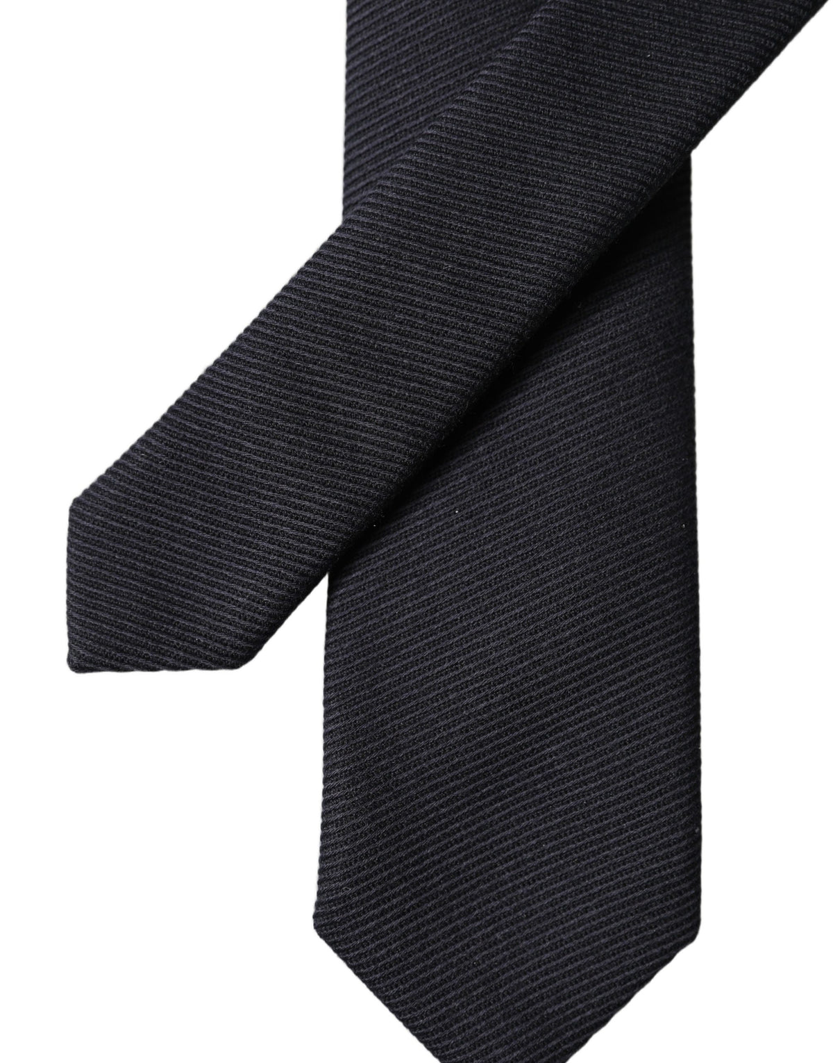 Dolce & Gabbana Dark Blue Solid 100% Silk Adjustable Men Men'sd NeckMen's Men's Tie