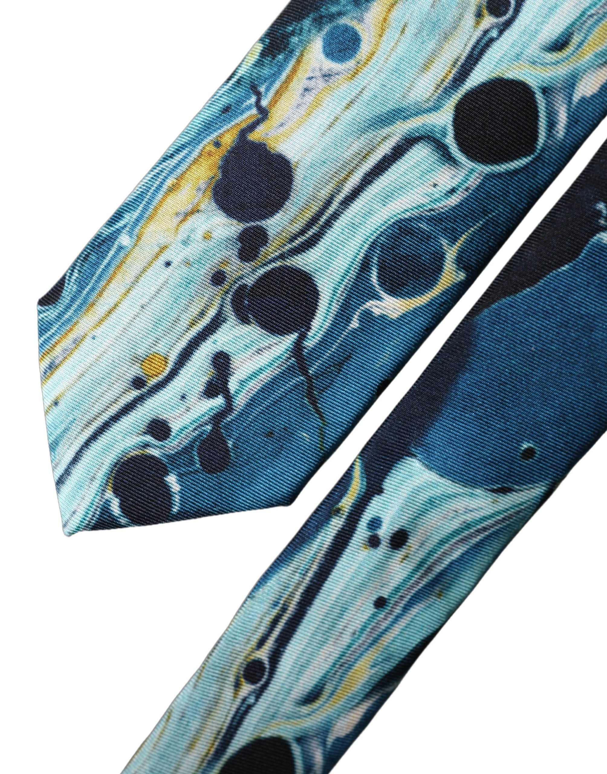Dolce & Gabbana Multicolor Abstract Silk Adjustable Men Men'sd NeckMen's Men's Tie