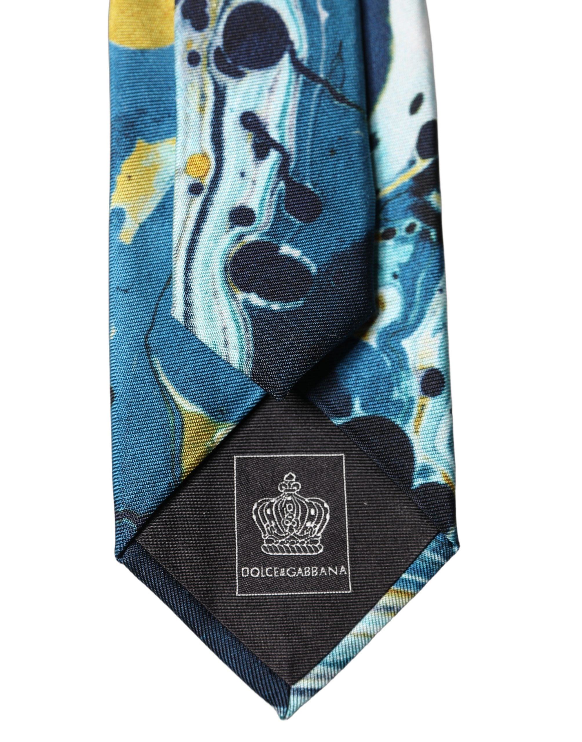 Dolce & Gabbana Multicolor Abstract Silk Adjustable Men Men'sd NeckMen's Men's Tie