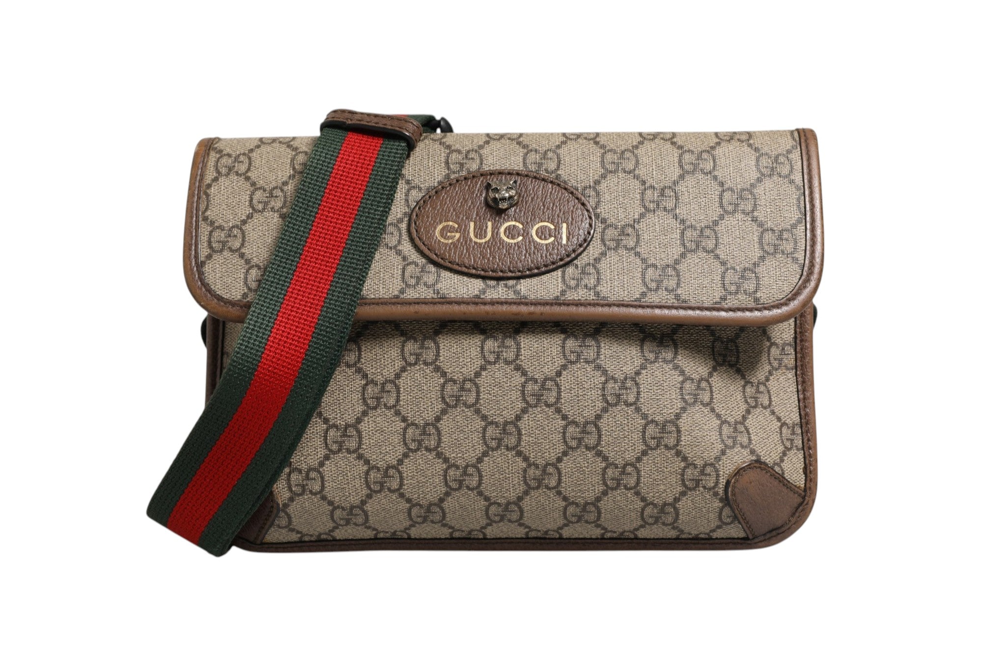 Gucci Supreme Neo Vintage Web Belt Crossbody Women's Bag (Pre-Owned)
