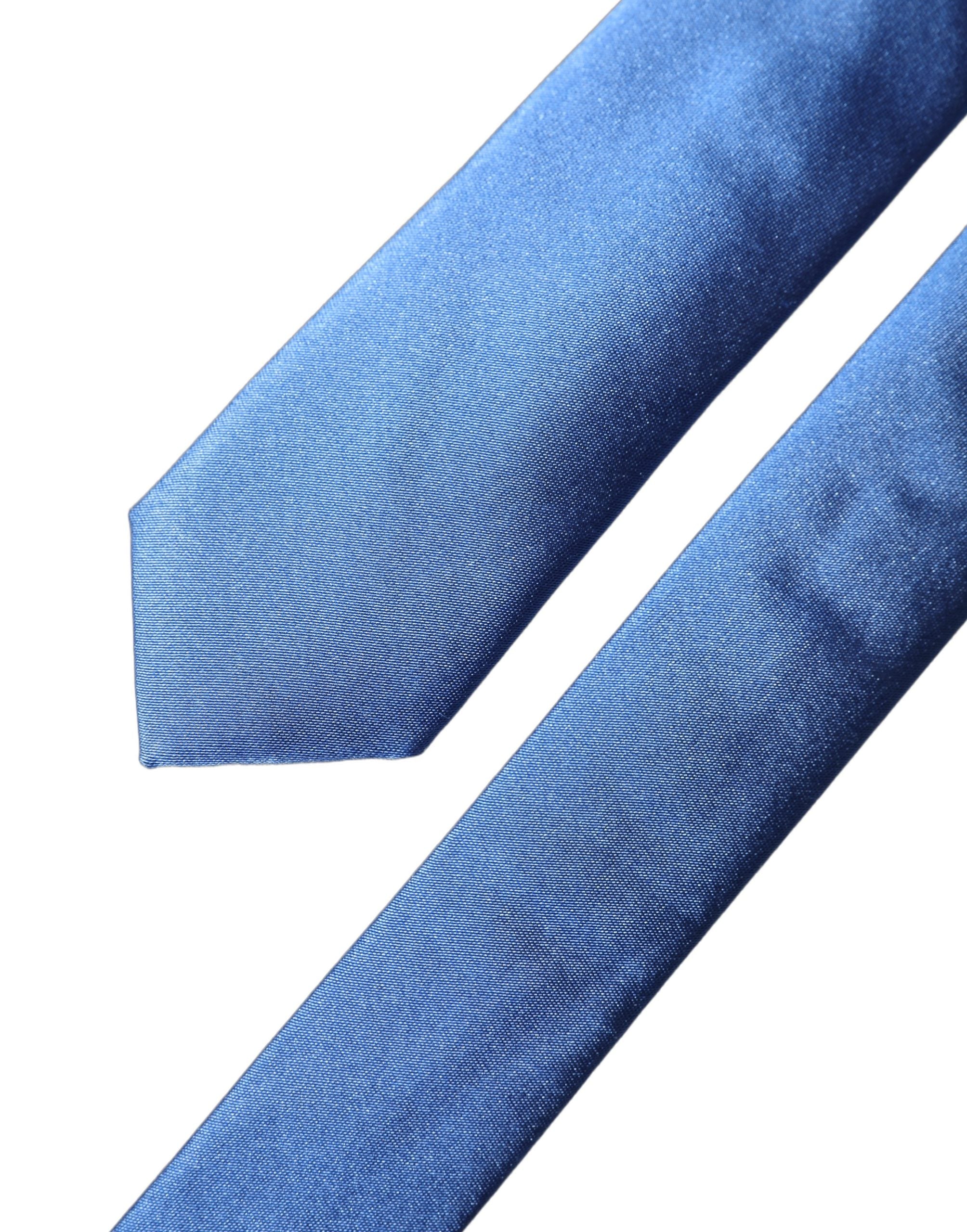 Dolce & Gabbana Blue Satin 100% Silk Adjustable Men Men'sd NeckMen's Men's Tie