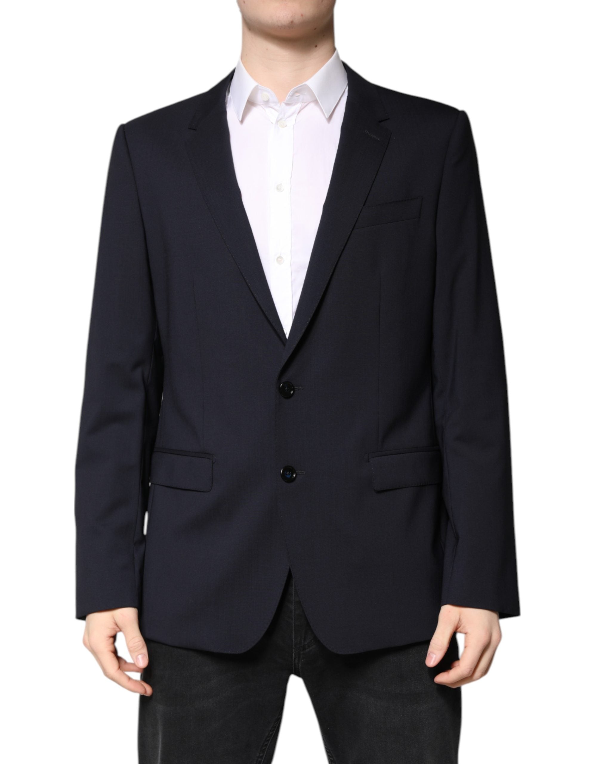 Dolce & Gabbana Men's MARTINI Dark Blue Wool SingleBreasted Men's Blazer