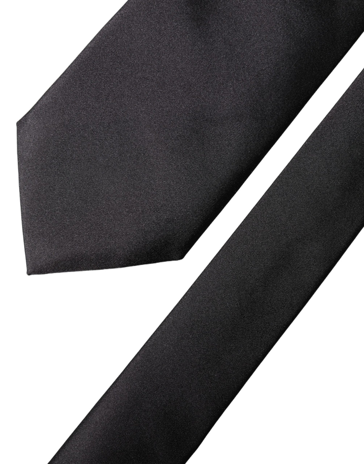 Dolce & Gabbana Black Satin 100% Silk Adjustable Women Women'sd NeckWomen's Women's Tie