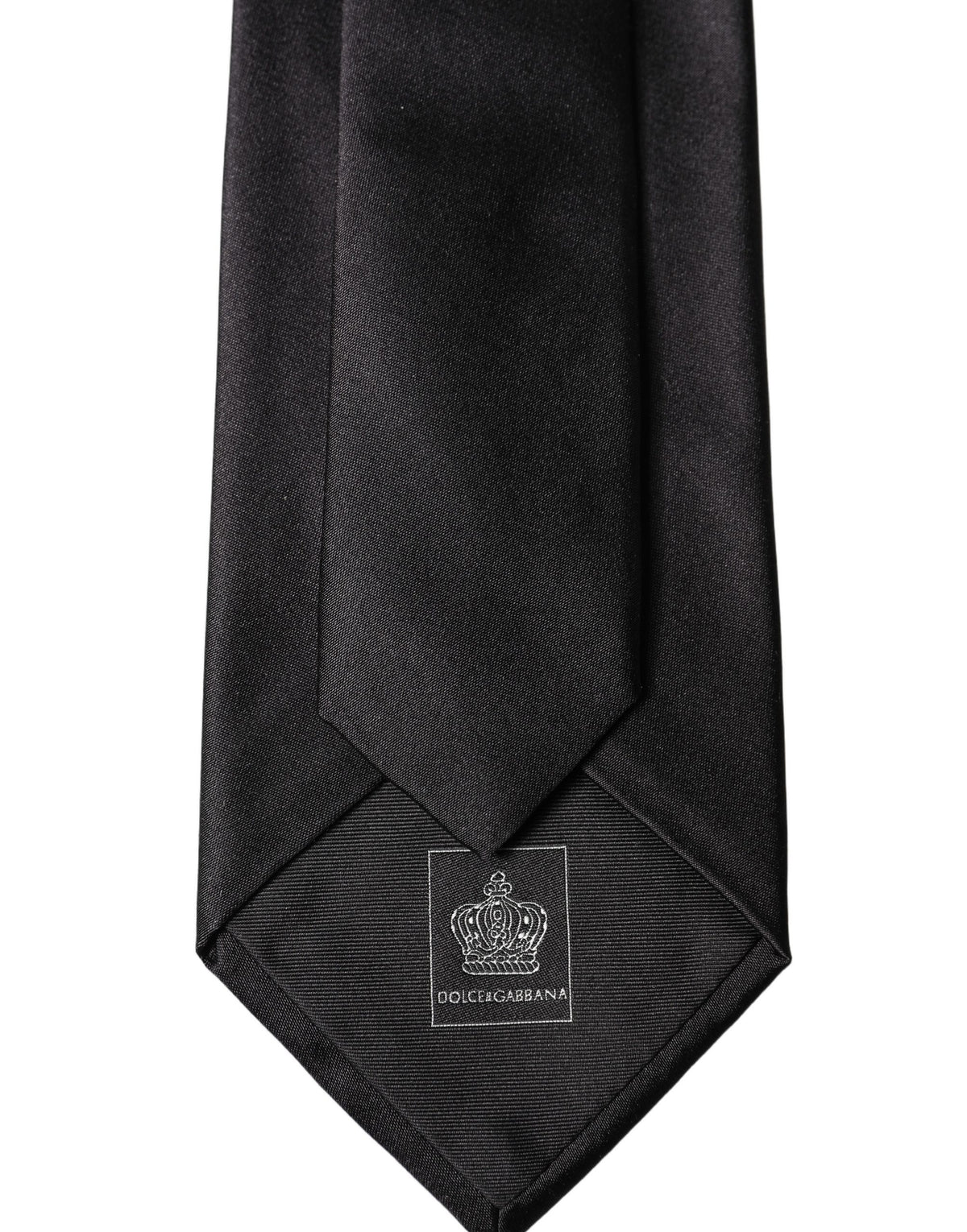 Dolce & Gabbana Black Satin 100% Silk Adjustable Women Women'sd NeckWomen's Women's Tie
