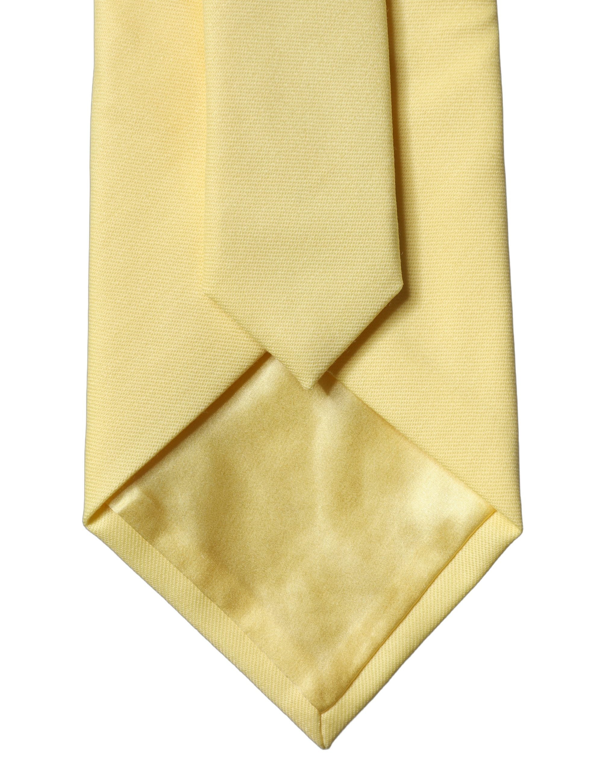 Dolce & Gabbana Yellow Solid Satin Silk Adjustable Women Women'sd NeckWomen's Women's Tie