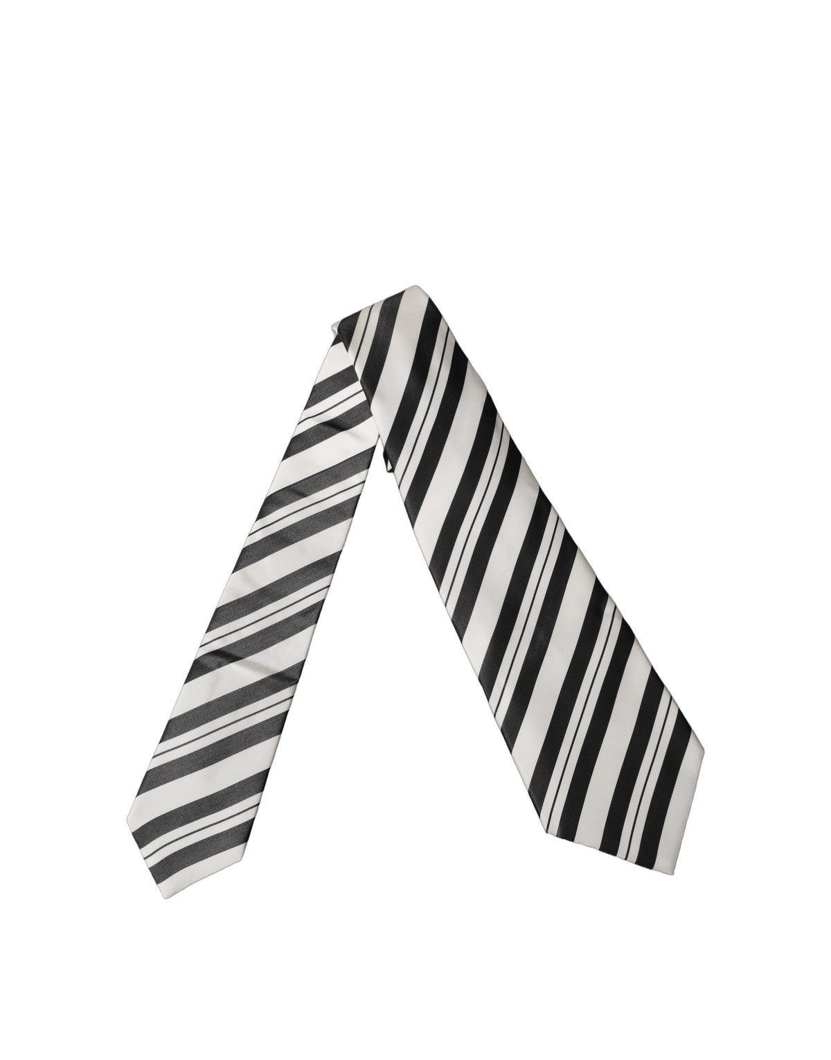 Dolce & Gabbana Black White Stripes Silk Adjustable Women NeckWomen's Women's Tie