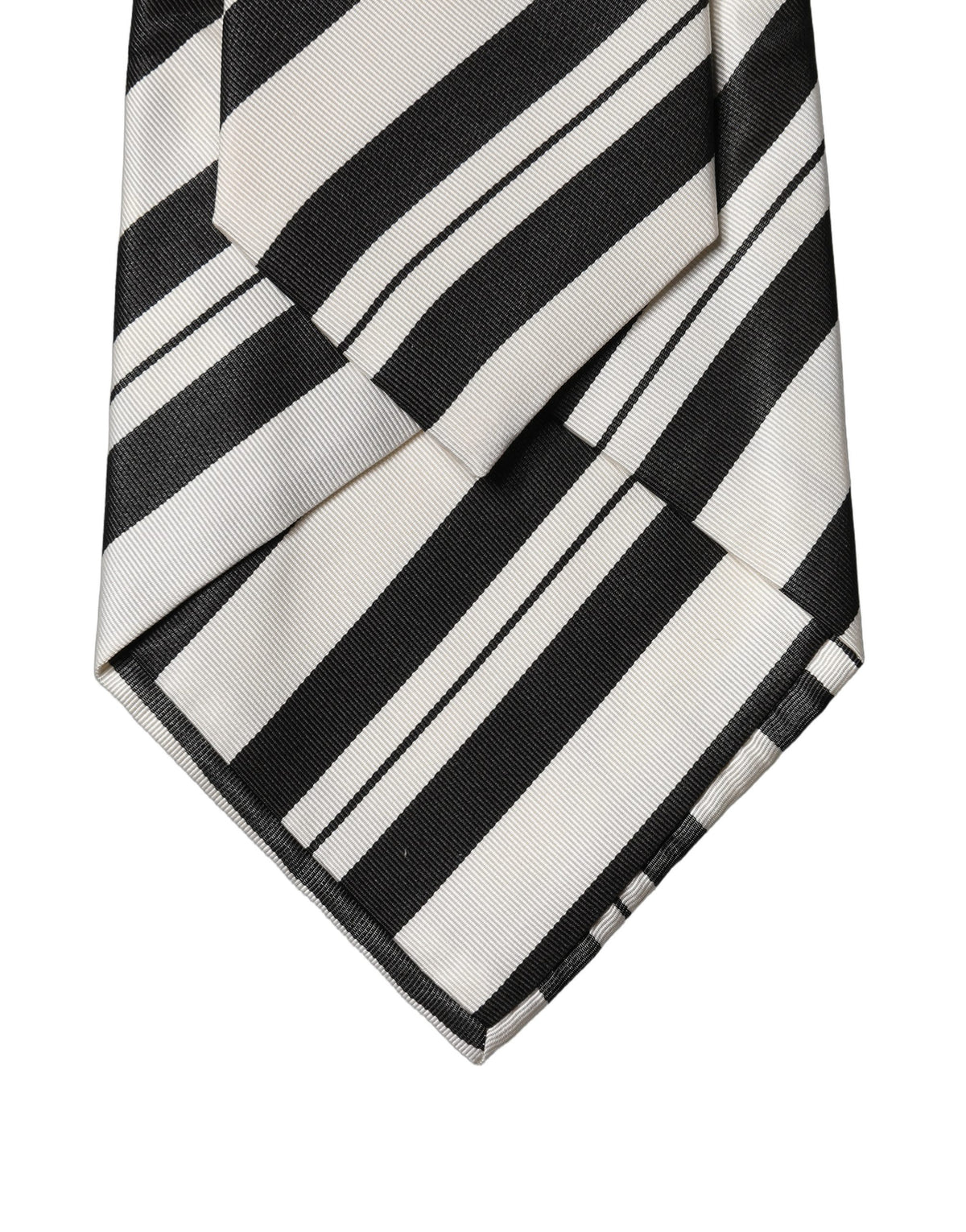 Dolce & Gabbana Black White Stripes Silk Adjustable Women NeckWomen's Women's Tie