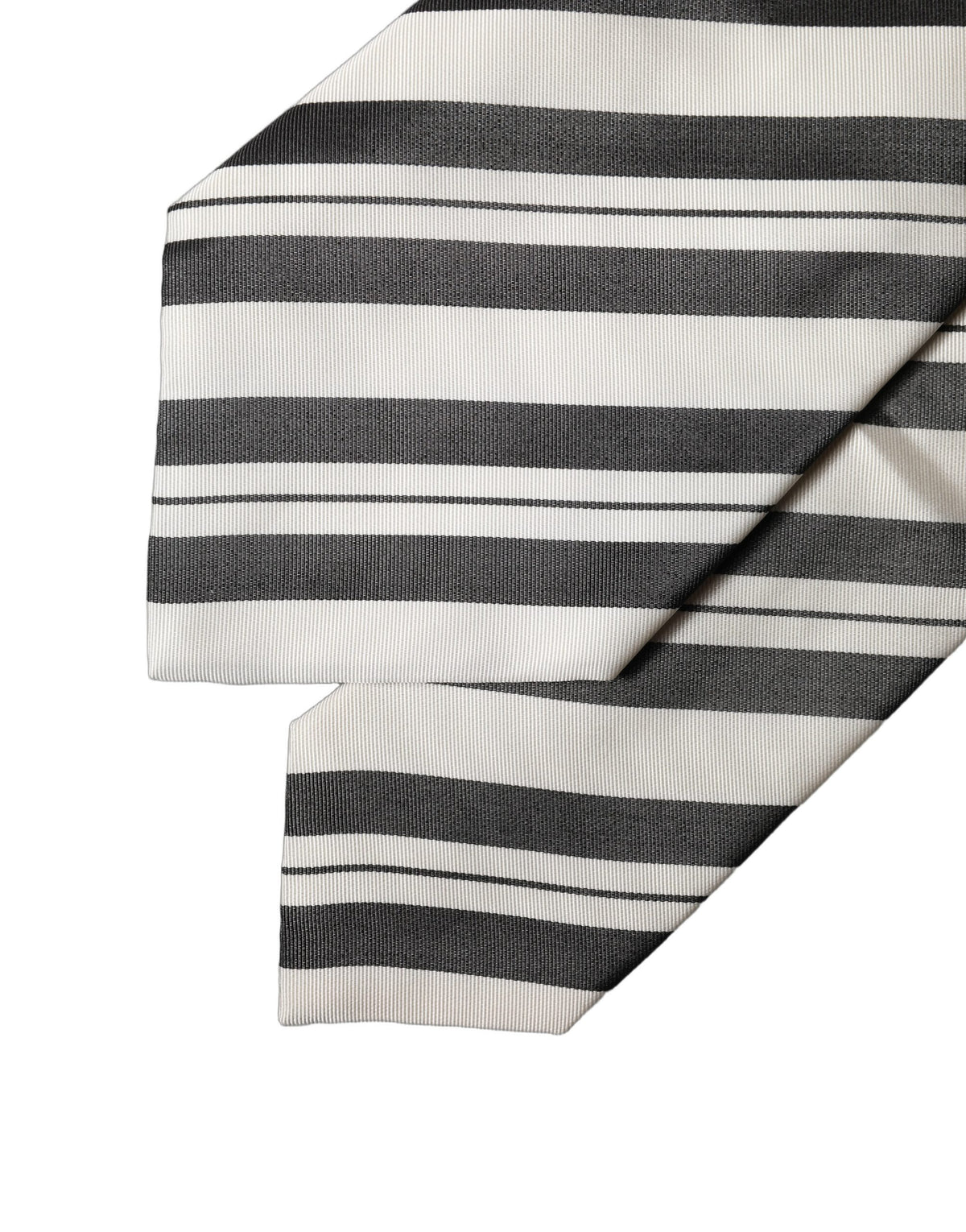 Dolce & Gabbana Black White Stripes Silk Adjustable Women NeckWomen's Women's Tie