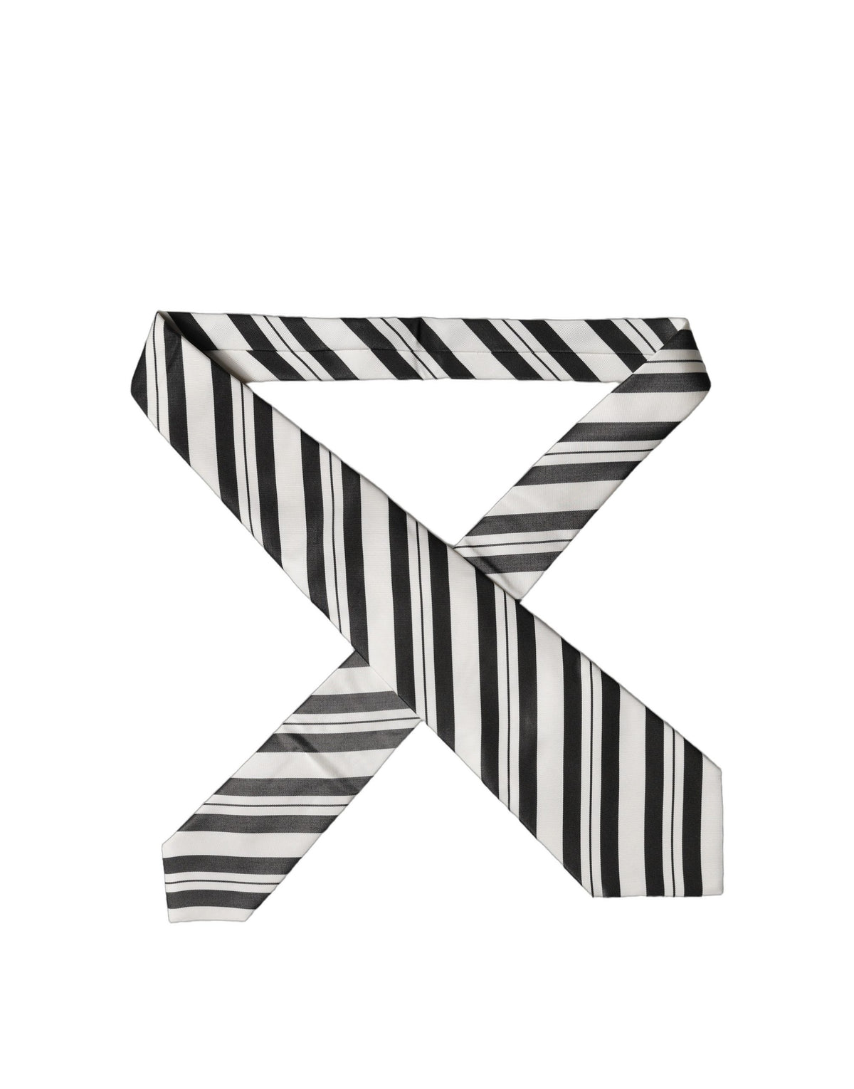 Dolce & Gabbana Black White Stripes Silk Adjustable Women NeckWomen's Women's Tie