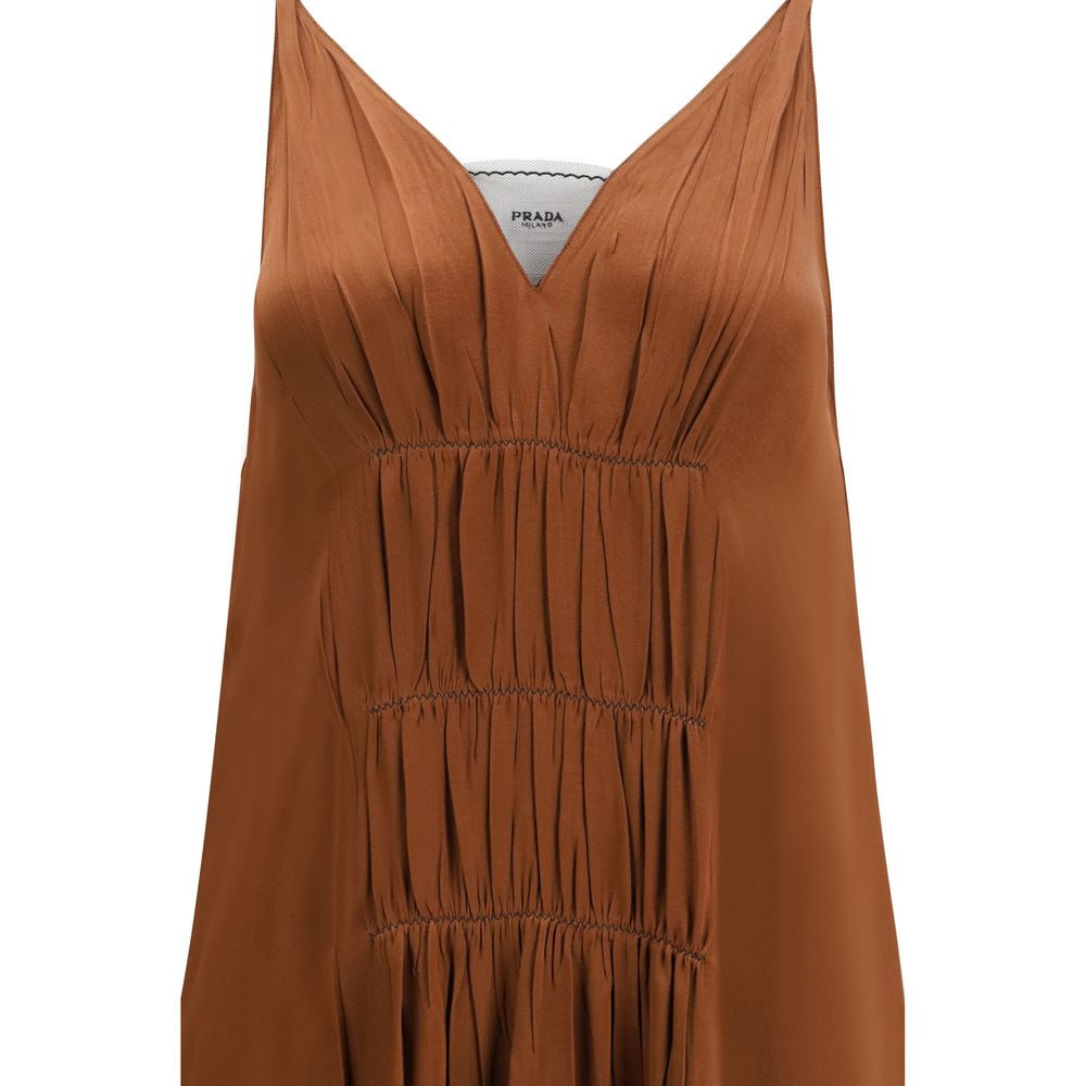 Prada Brown Acetate Cocktail Women's Dress